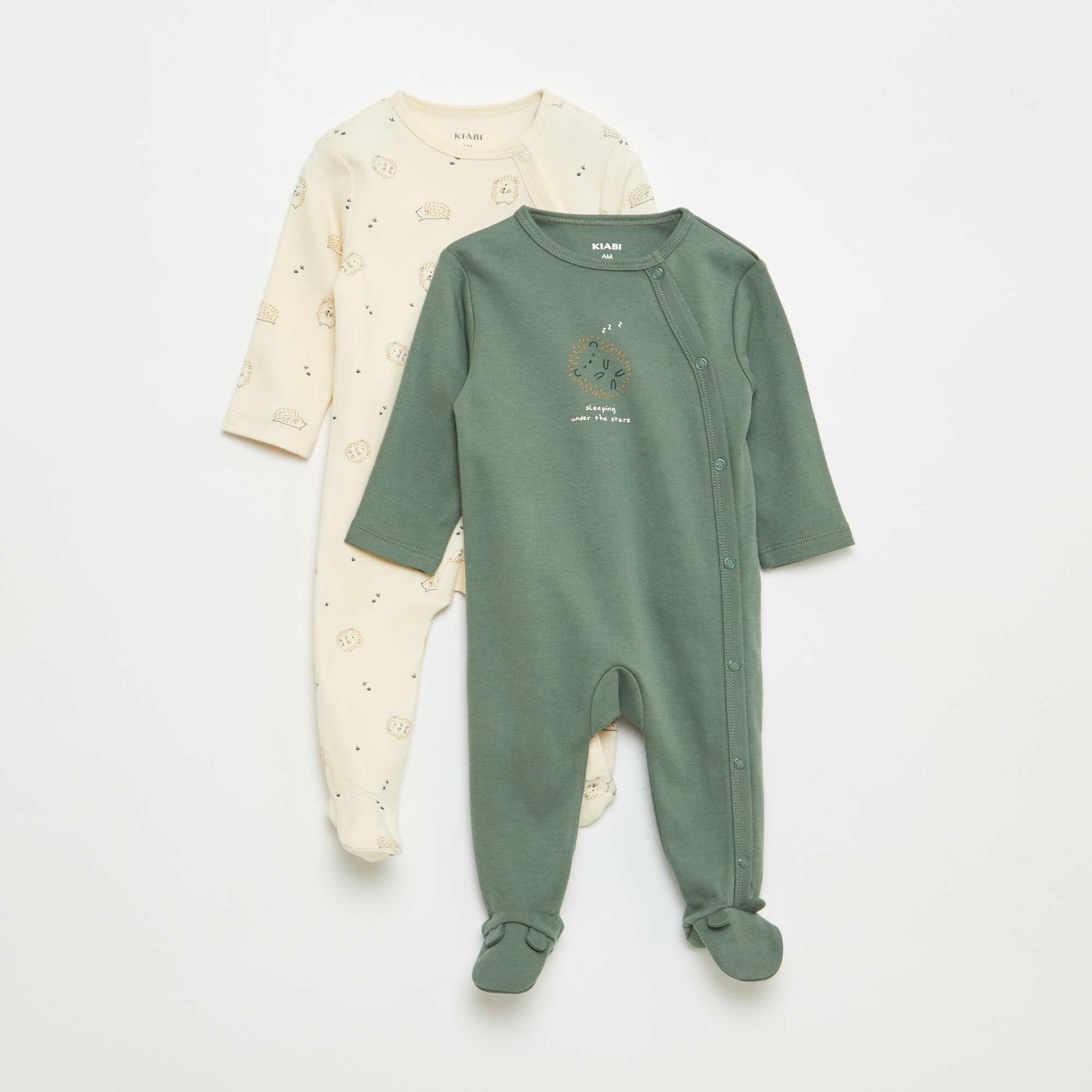 Lot de 2 dors bien avec pieds et ouverture pressionnée BLANC