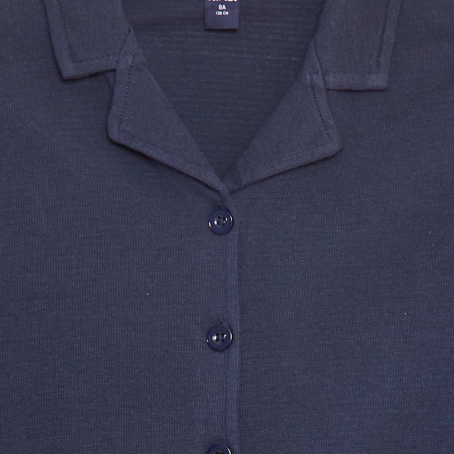 Chemise texturée à manches courtes BLEU