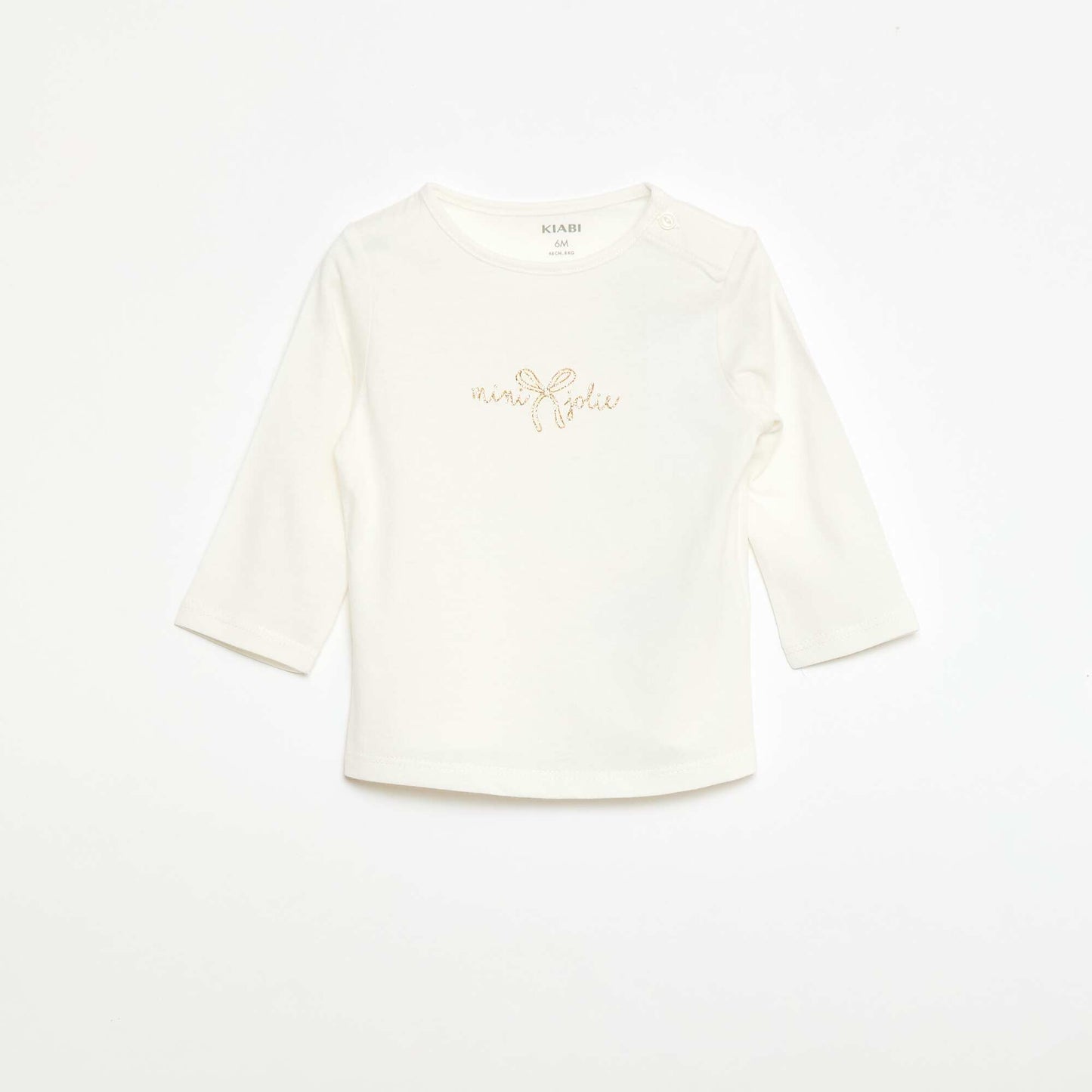 T-shirt manches longue impirmé BLANC