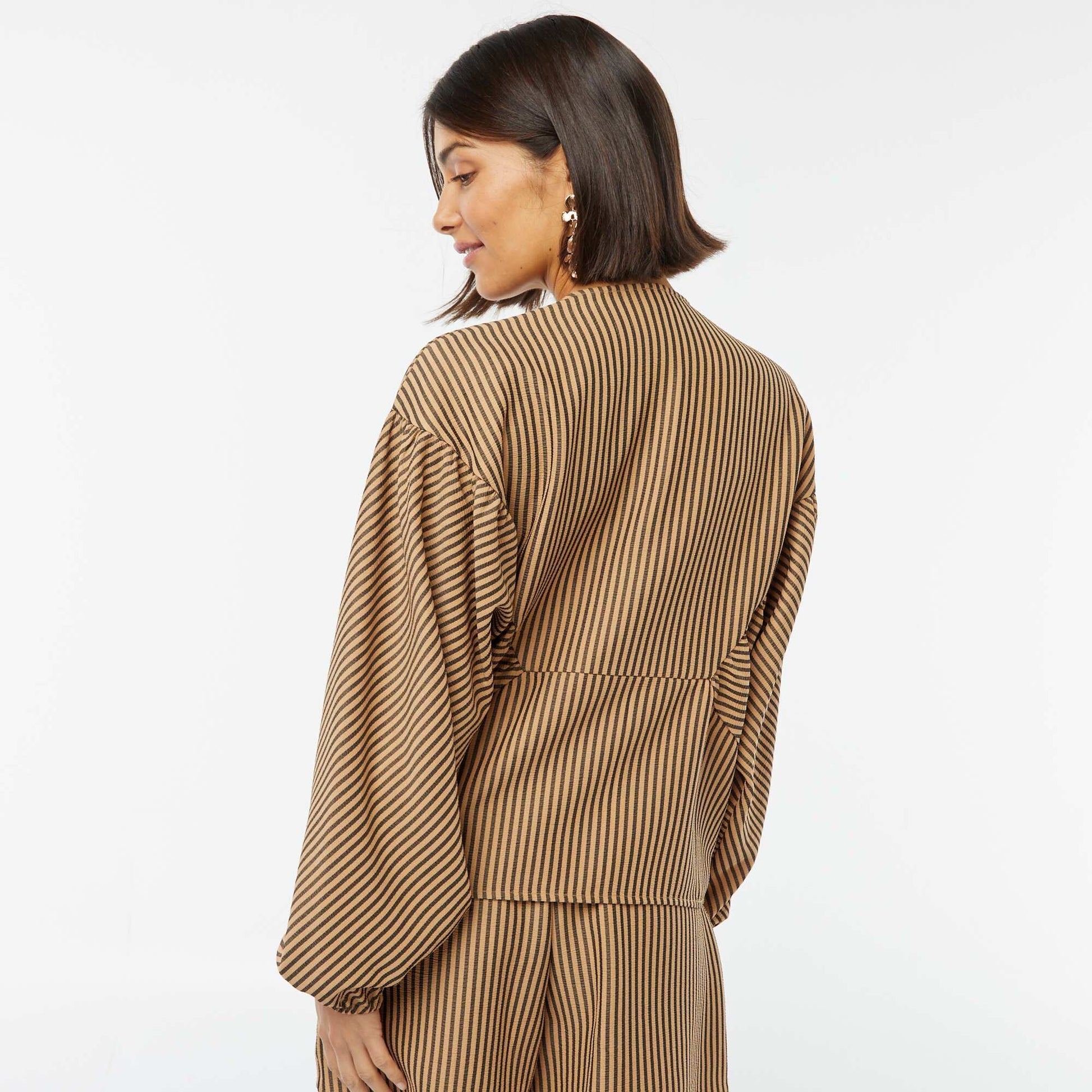Chemisier oversize avec rayures MARRON