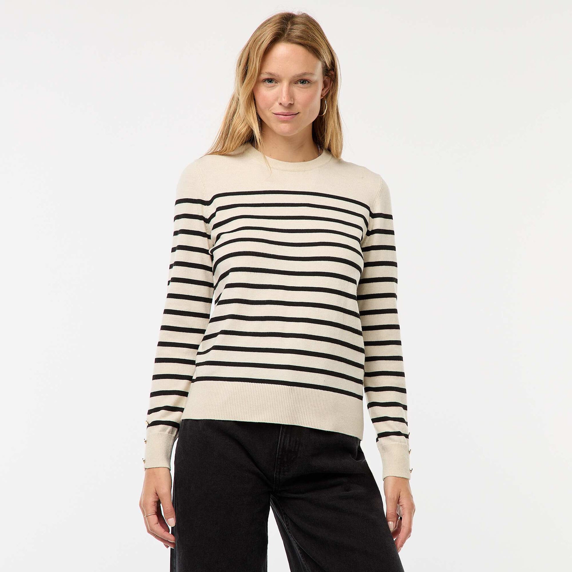 Pull en maille léger col rond BEIGE