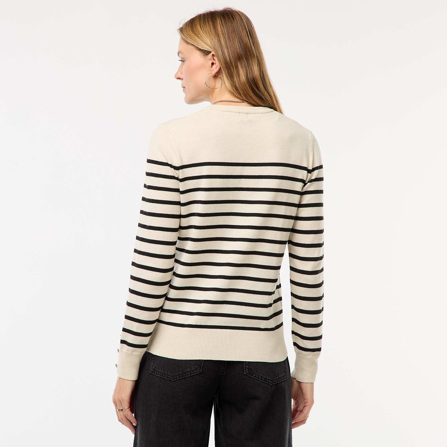 Pull en maille léger col rond BEIGE