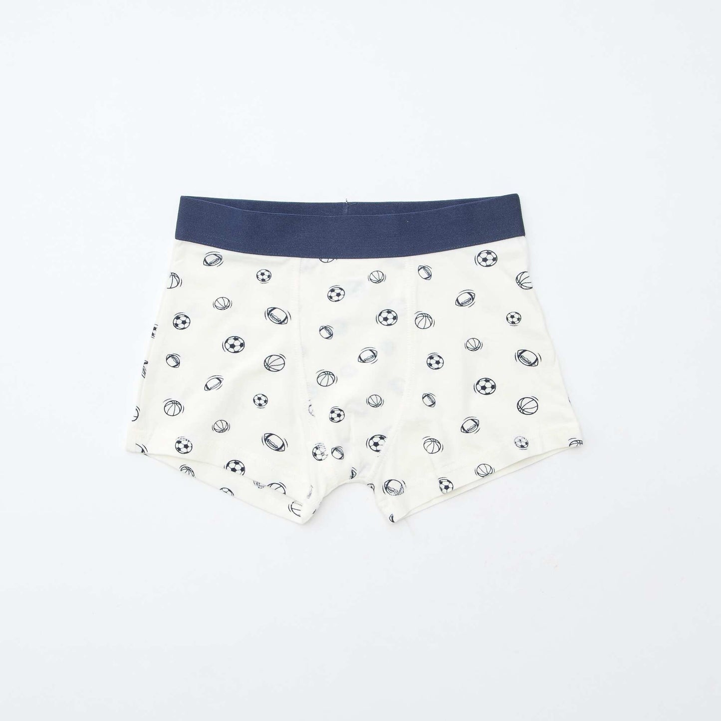 Lot 5 boxers unis unis et imprimés BLEU