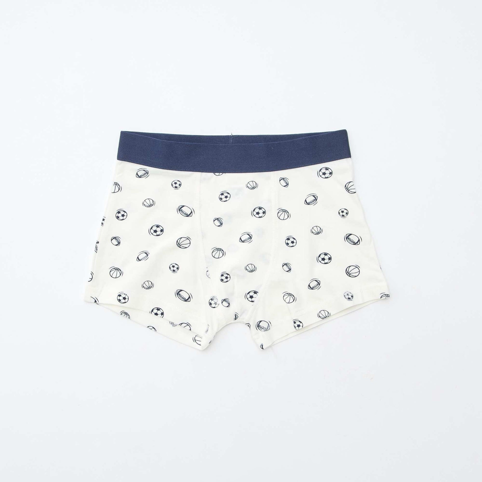 Lot 5 boxers unis unis et imprimés BLEU