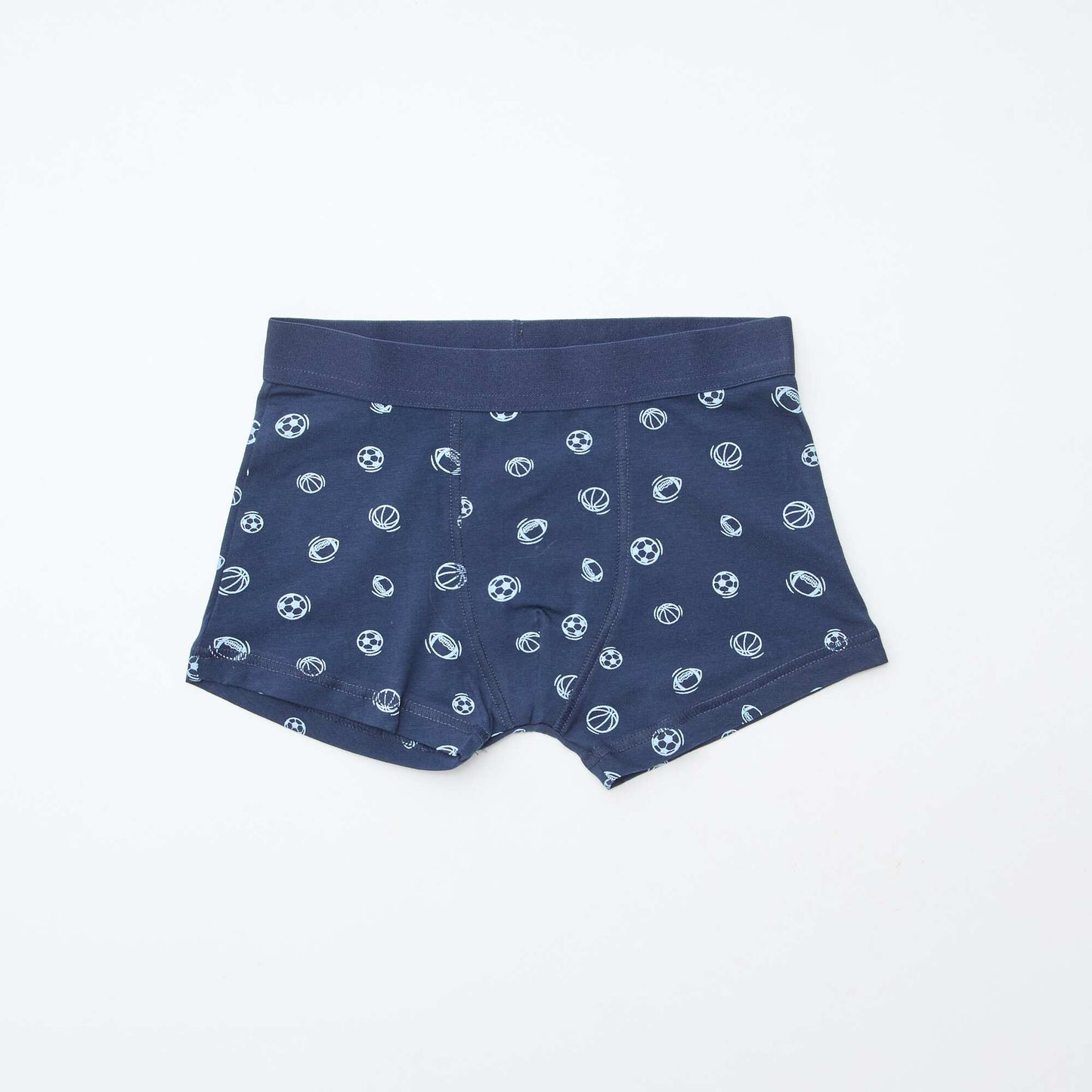 Lot 5 boxers unis unis et imprimés BLEU