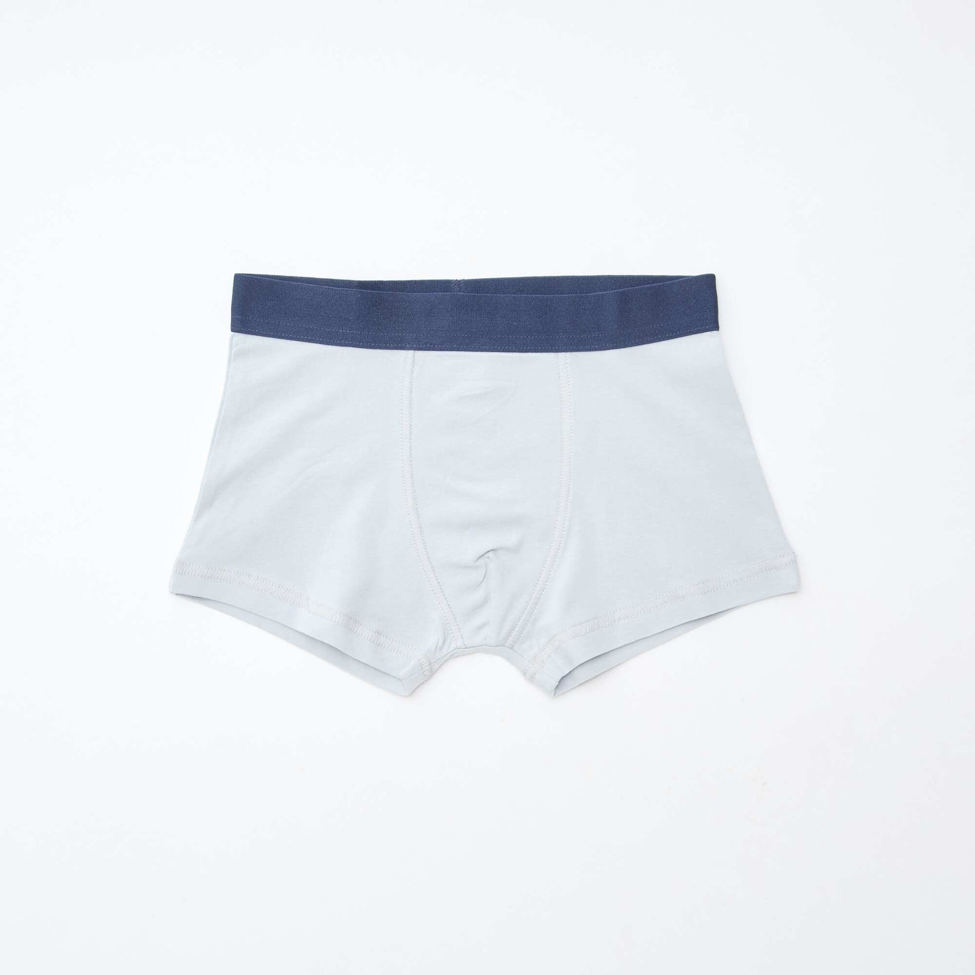 Lot 5 boxers unis unis et imprimés BLEU