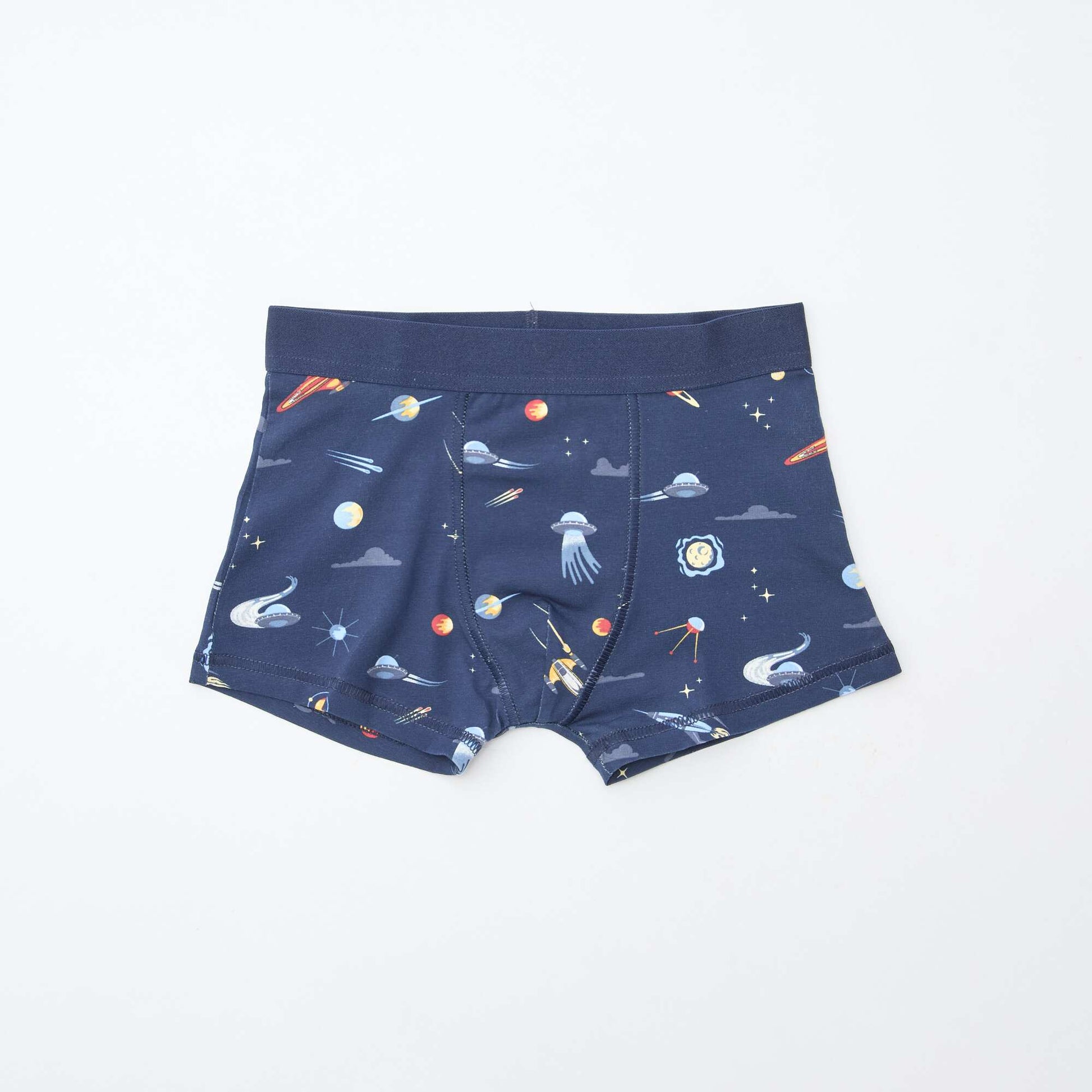 Lot 5 boxers unis unis et imprimés BLEU