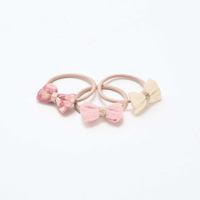 Lot de 3 élastiques avec nœuds fantaisies ROSE