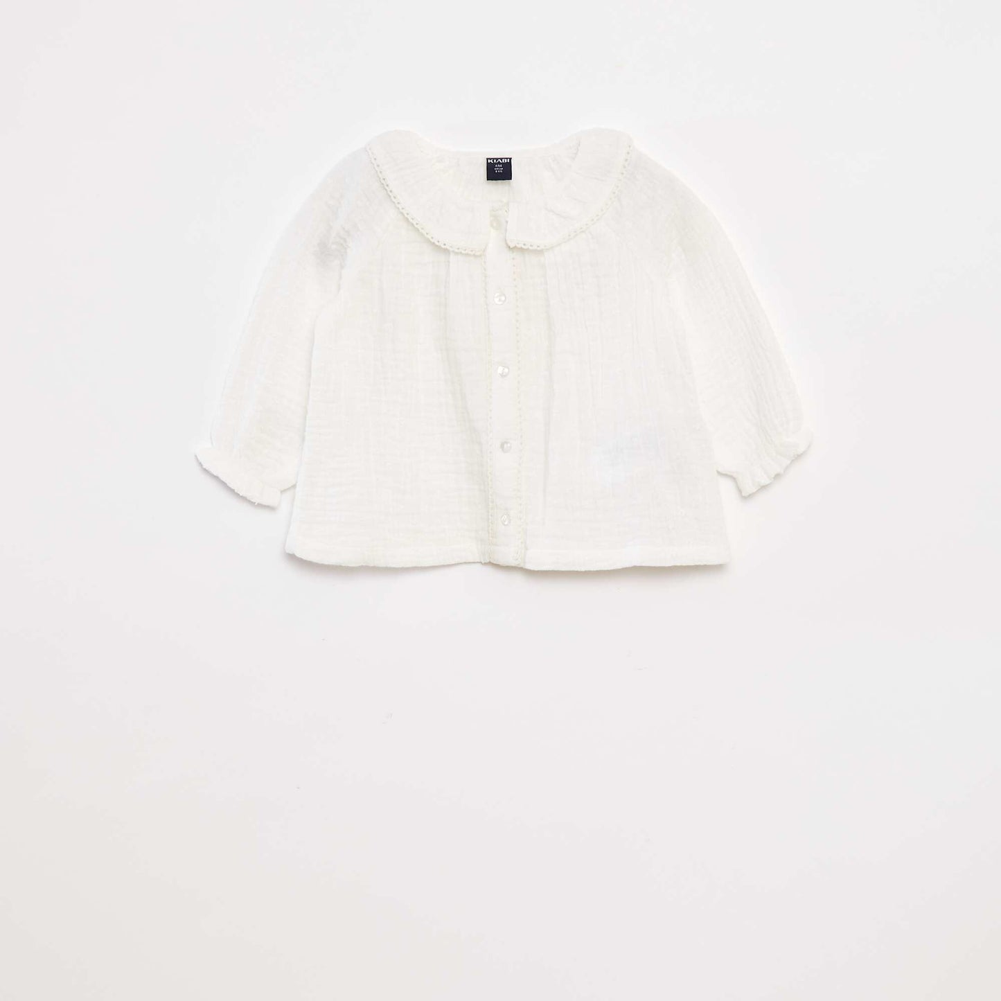Blouse plumetis en gaze de coton BLANC