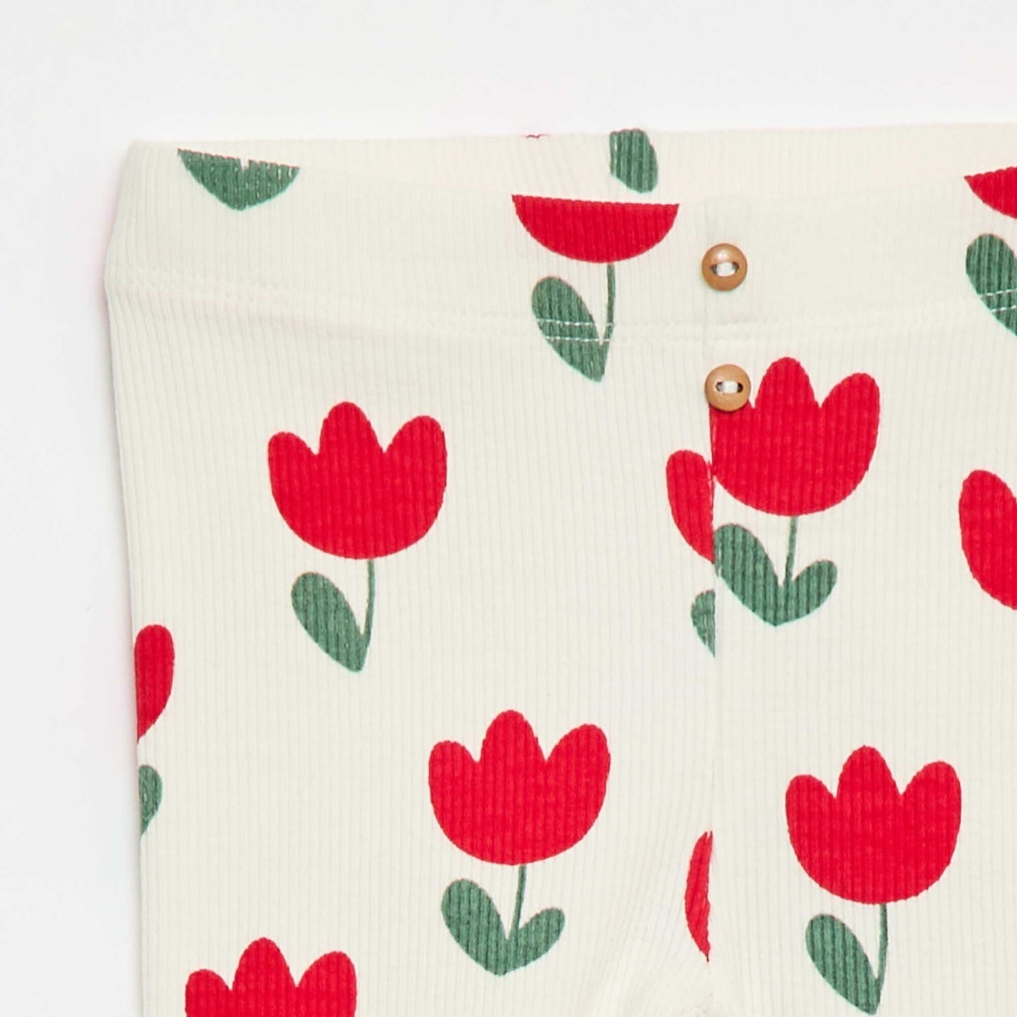Legging long côtelé à motif BLANC