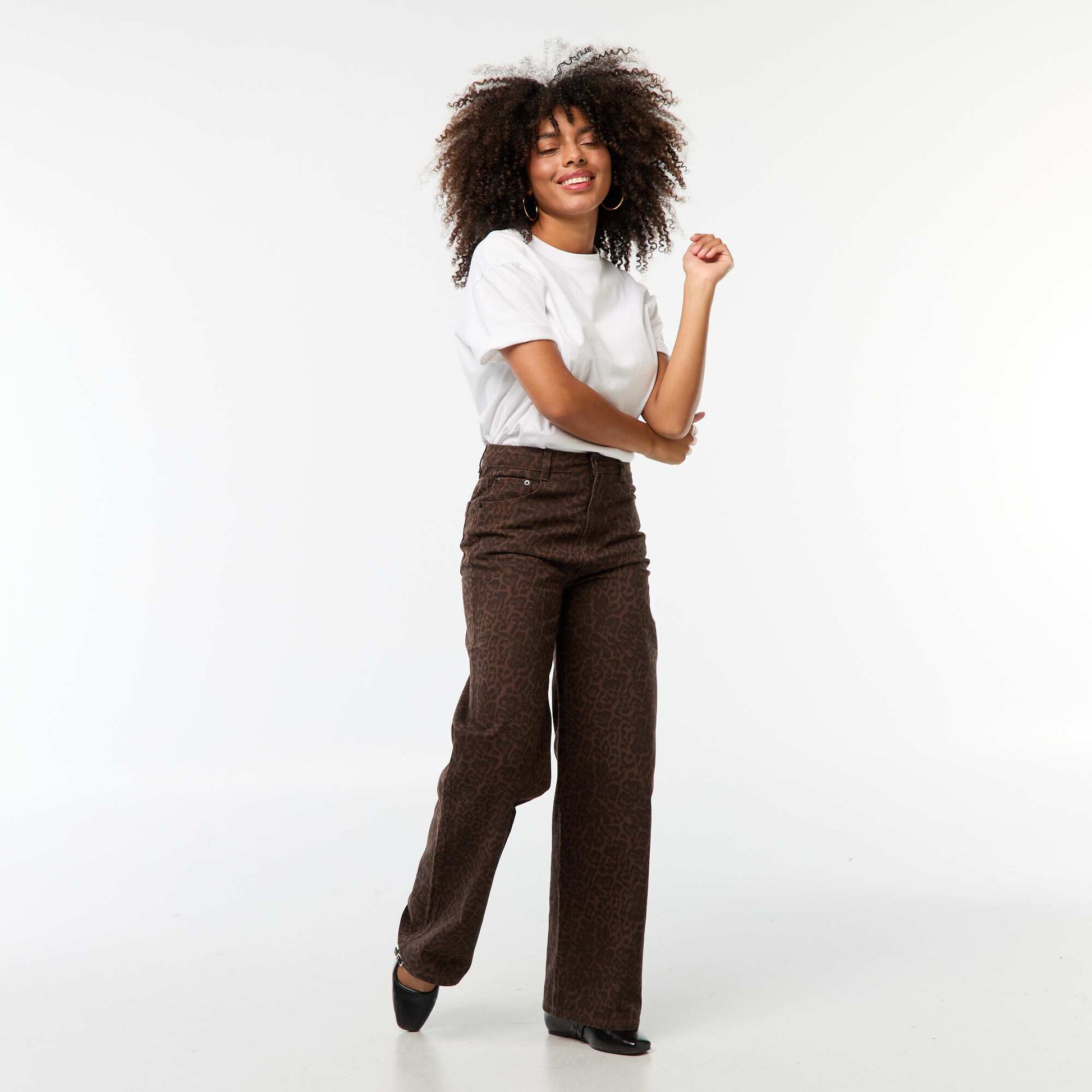 Jean Wide leg taille haute LéOPARD