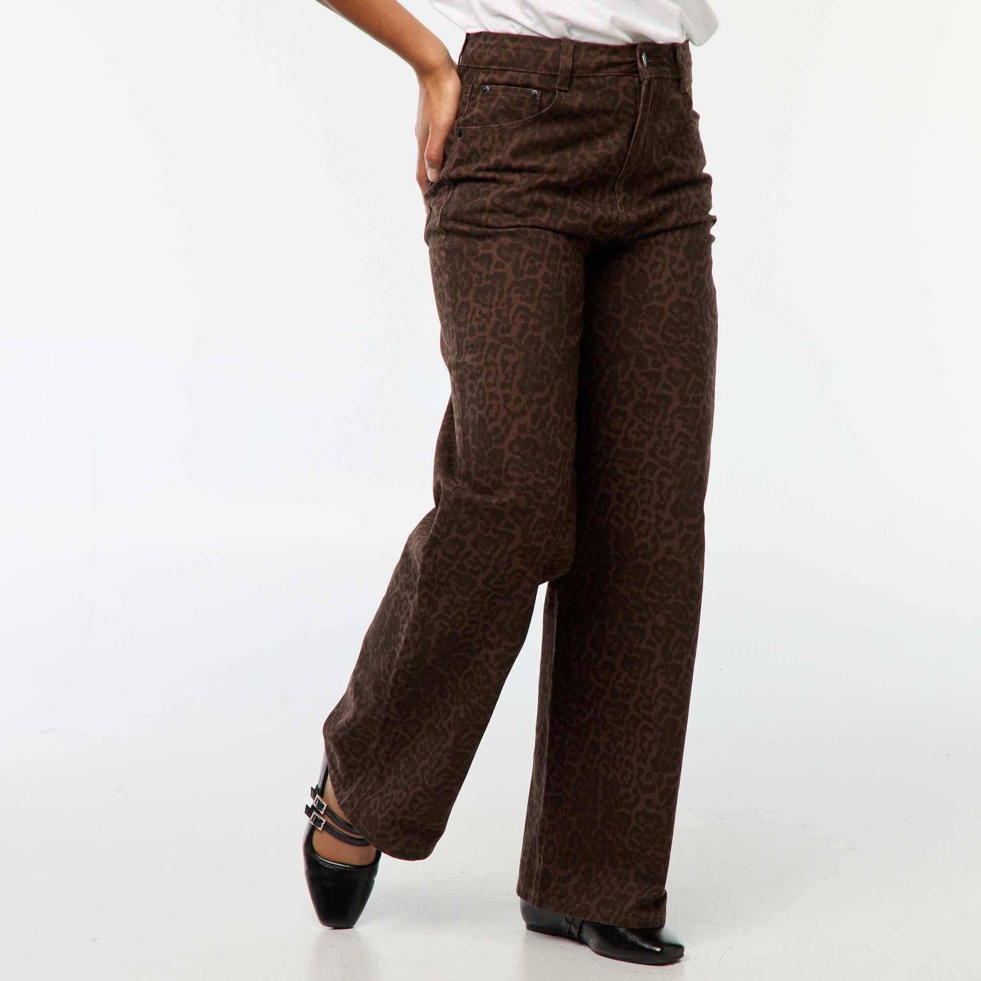 Jean Wide leg taille haute LéOPARD