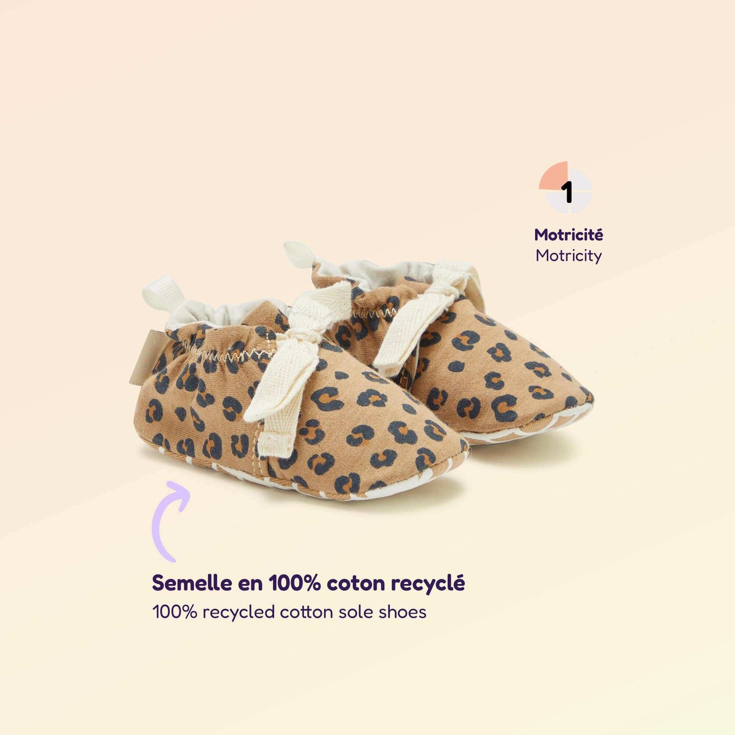 Chaussons motricité 1 'se retourner' - Kitchoun LéOPARD