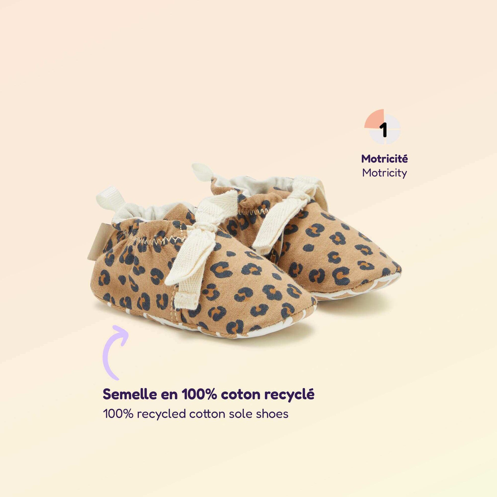 Chaussons motricité 1 'se retourner' - Kitchoun LéOPARD