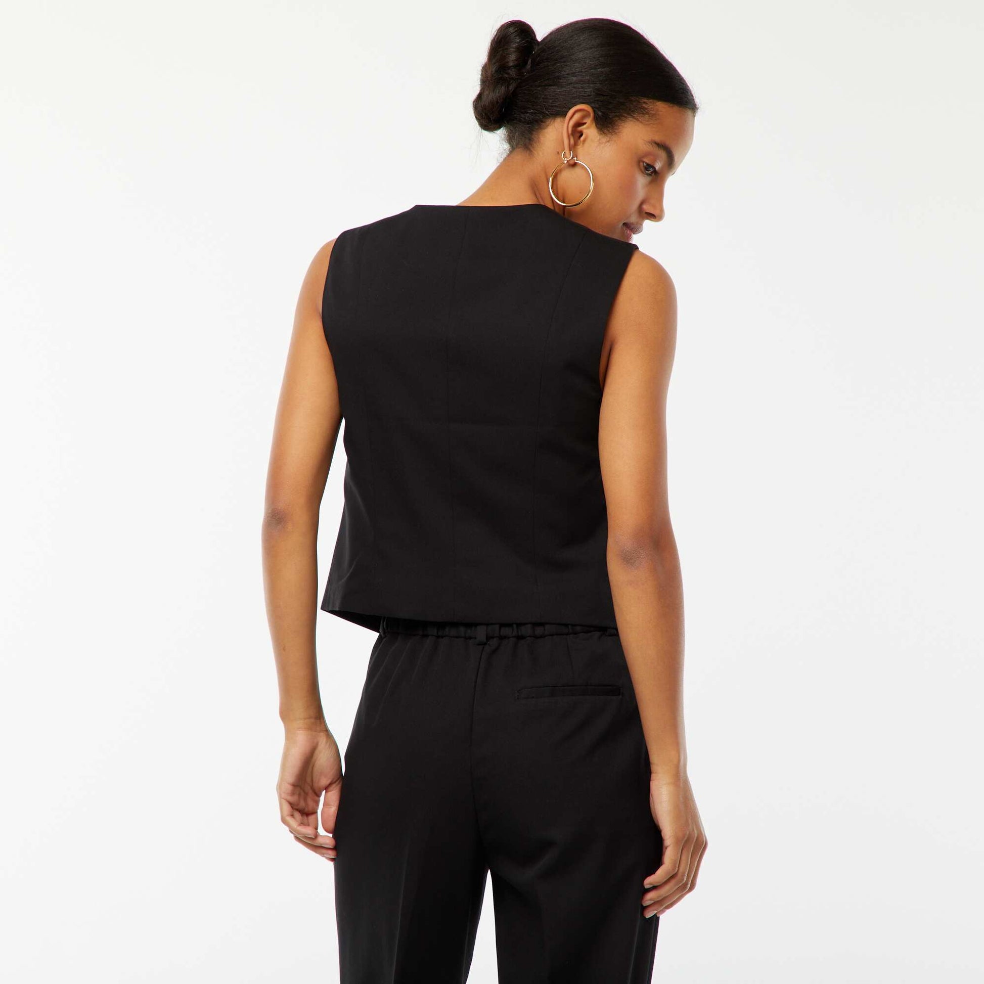 Gilet boutonné sans manches NOIR