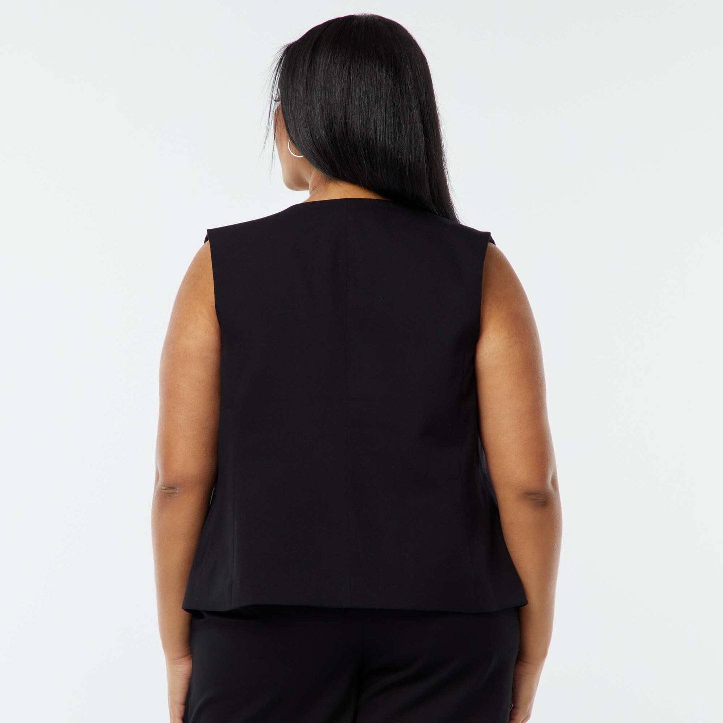 Veste sans manches avec ouverture boutonnée NOIR