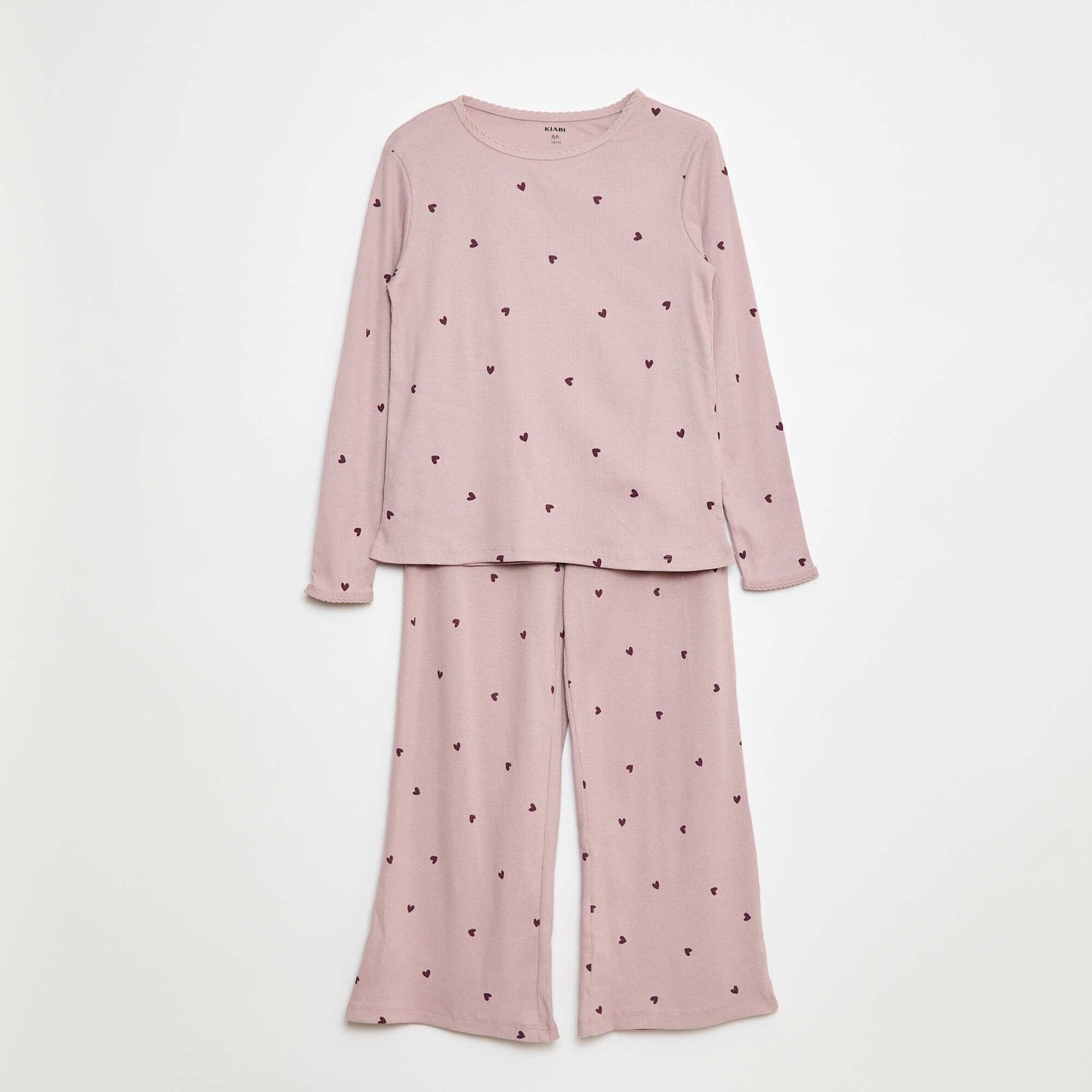 Pyjama long imprimé rayé - 2 pièces VIOLET