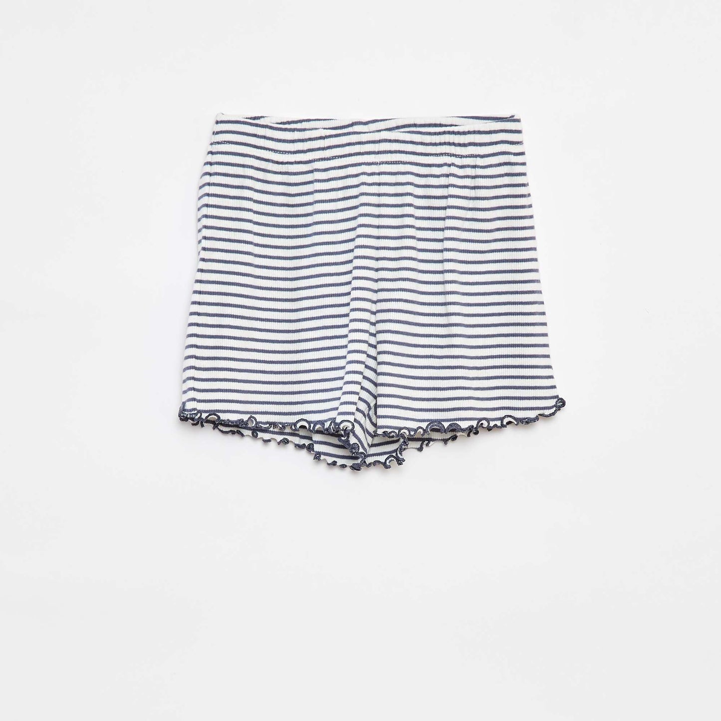 Pyjama court t-shirt + short côtelés - 2 pièces GRIS
