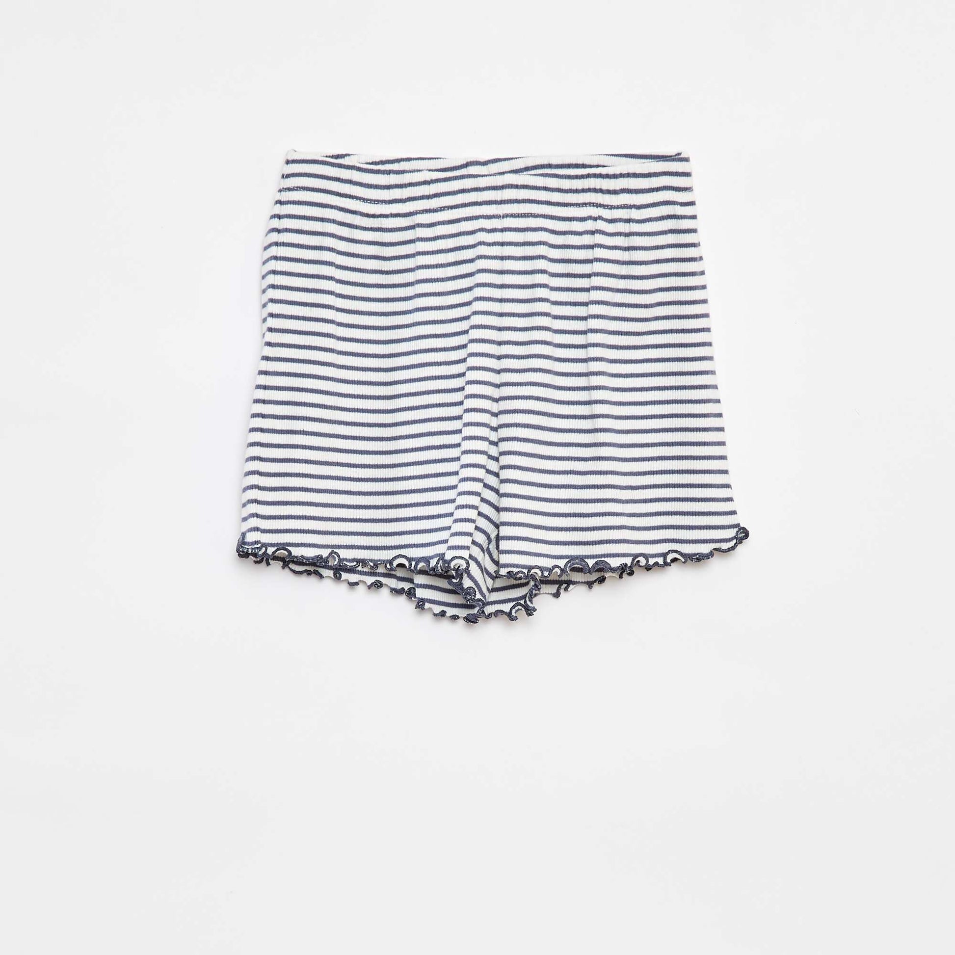 Pyjama court t-shirt + short côtelés - 2 pièces GRIS