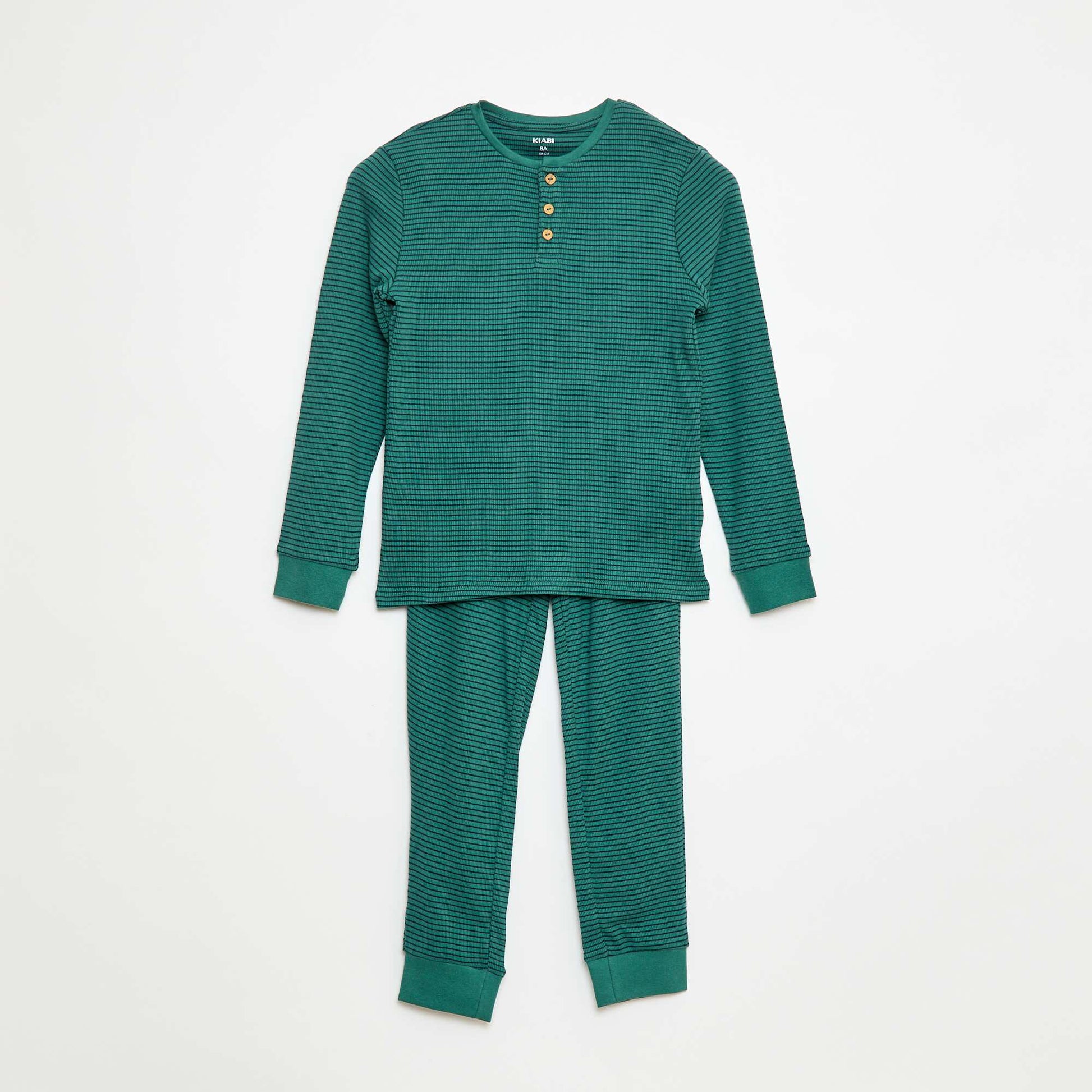 Ensemble de pyjama t-shirt + pantalon côtelés - 2 pièces VERT