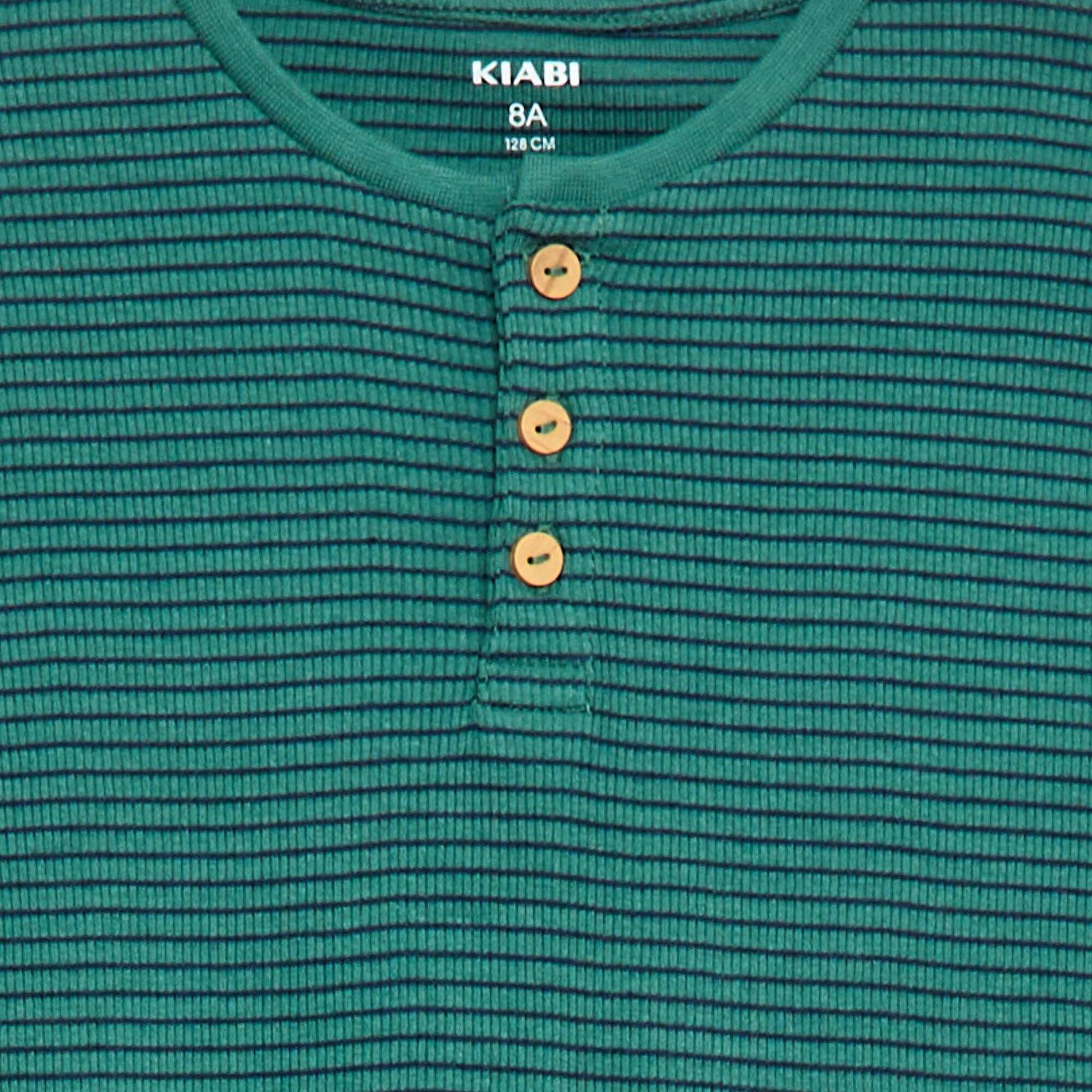 Ensemble de pyjama t-shirt + pantalon côtelés - 2 pièces VERT