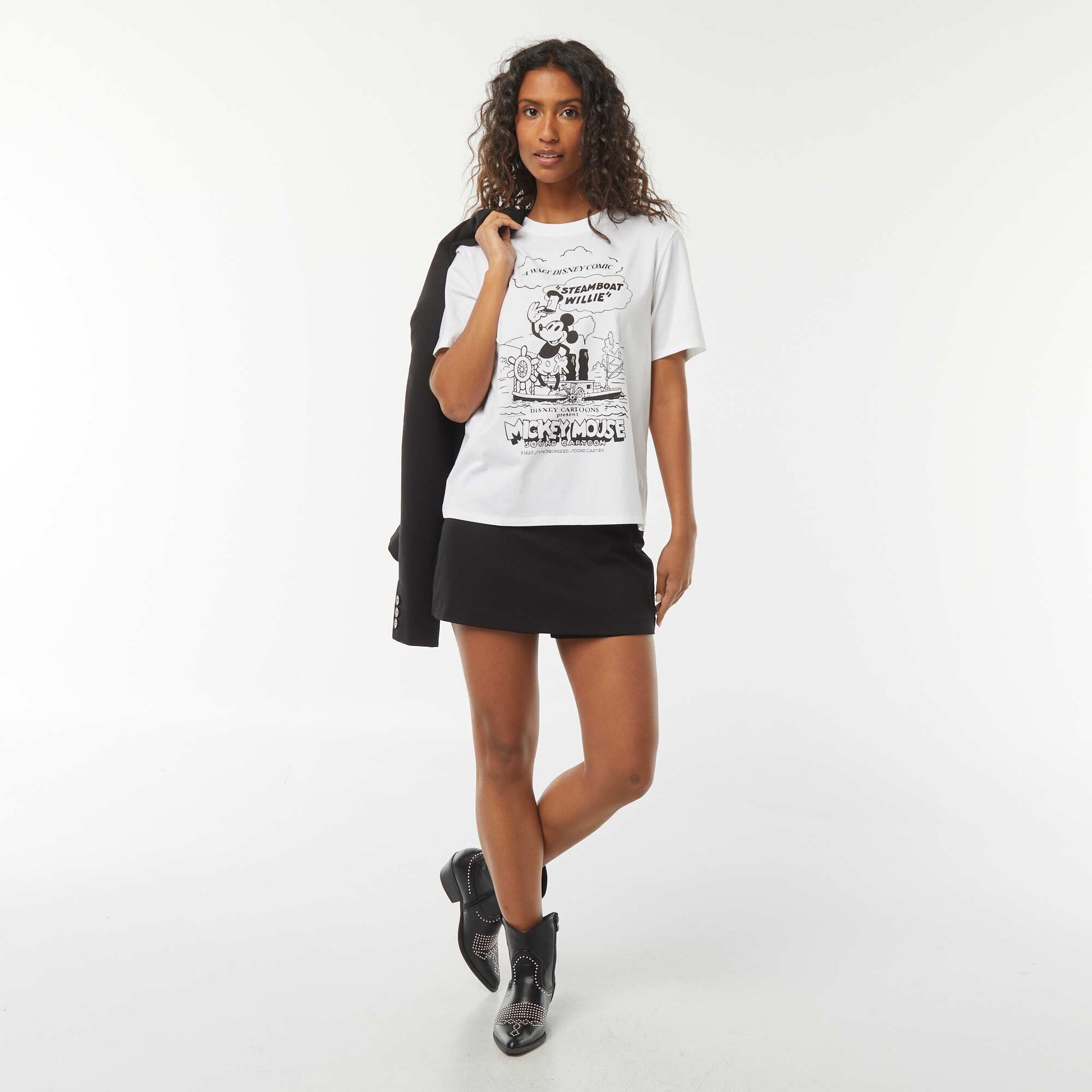 Jupe short à taille haute NOIR