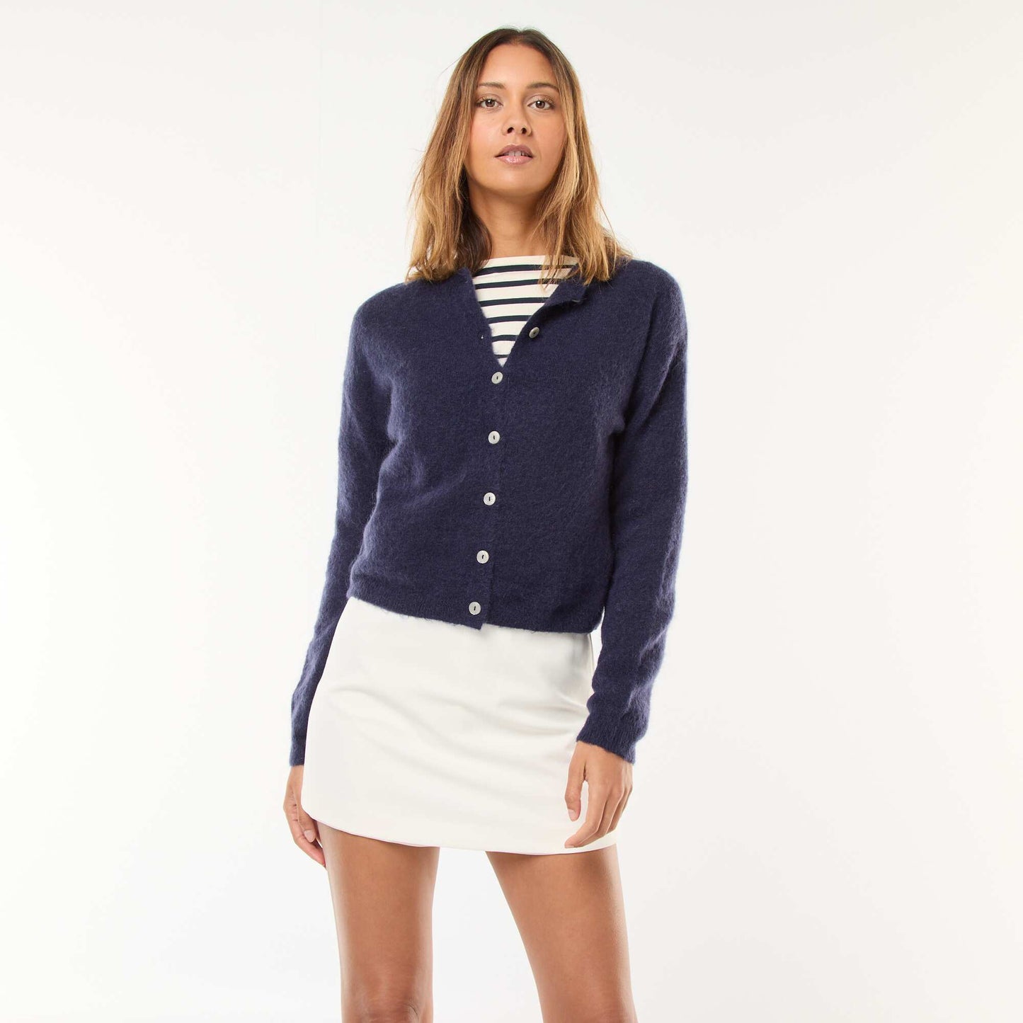 Jupe short à taille haute BEIGE