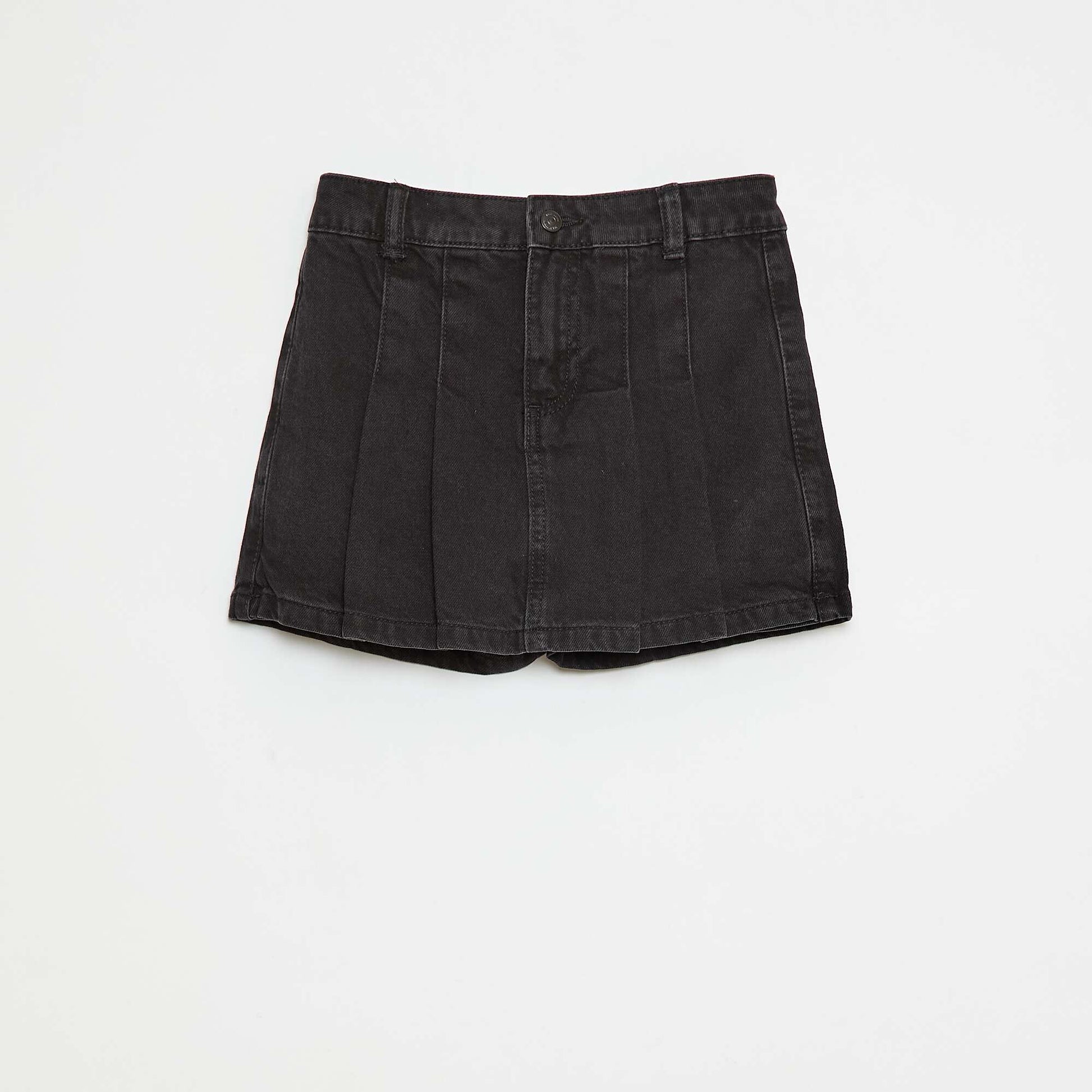 Jupe short en denim plissé GRIS