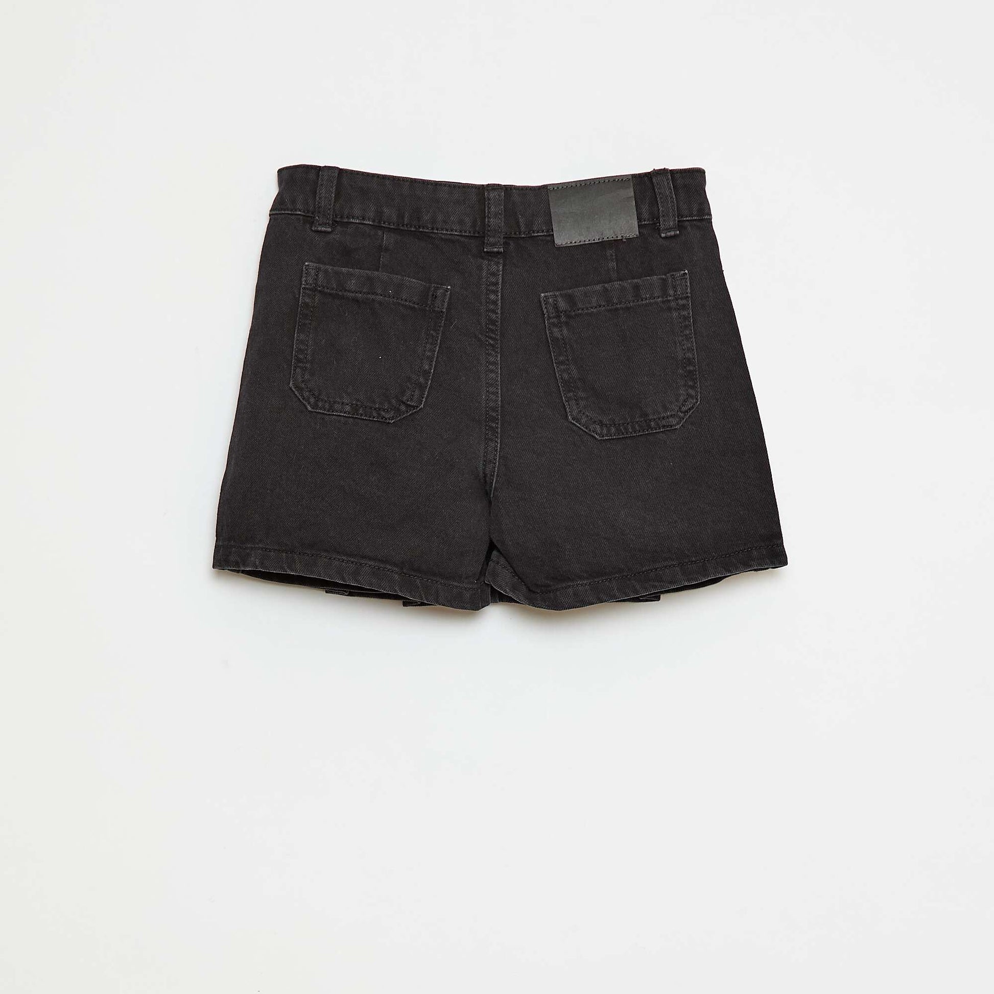 Jupe short en denim plissé GRIS