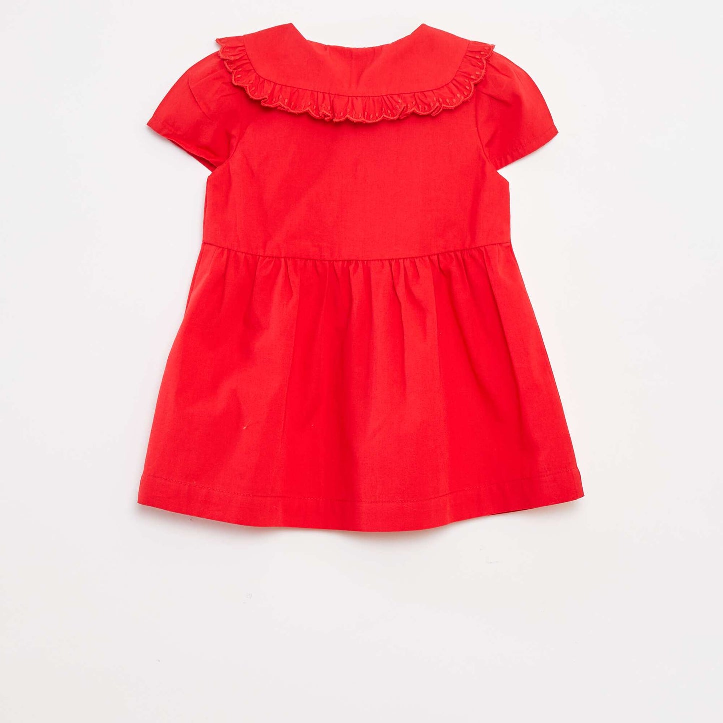 Robe en popeline avec ouverture boutonnée ROUGE