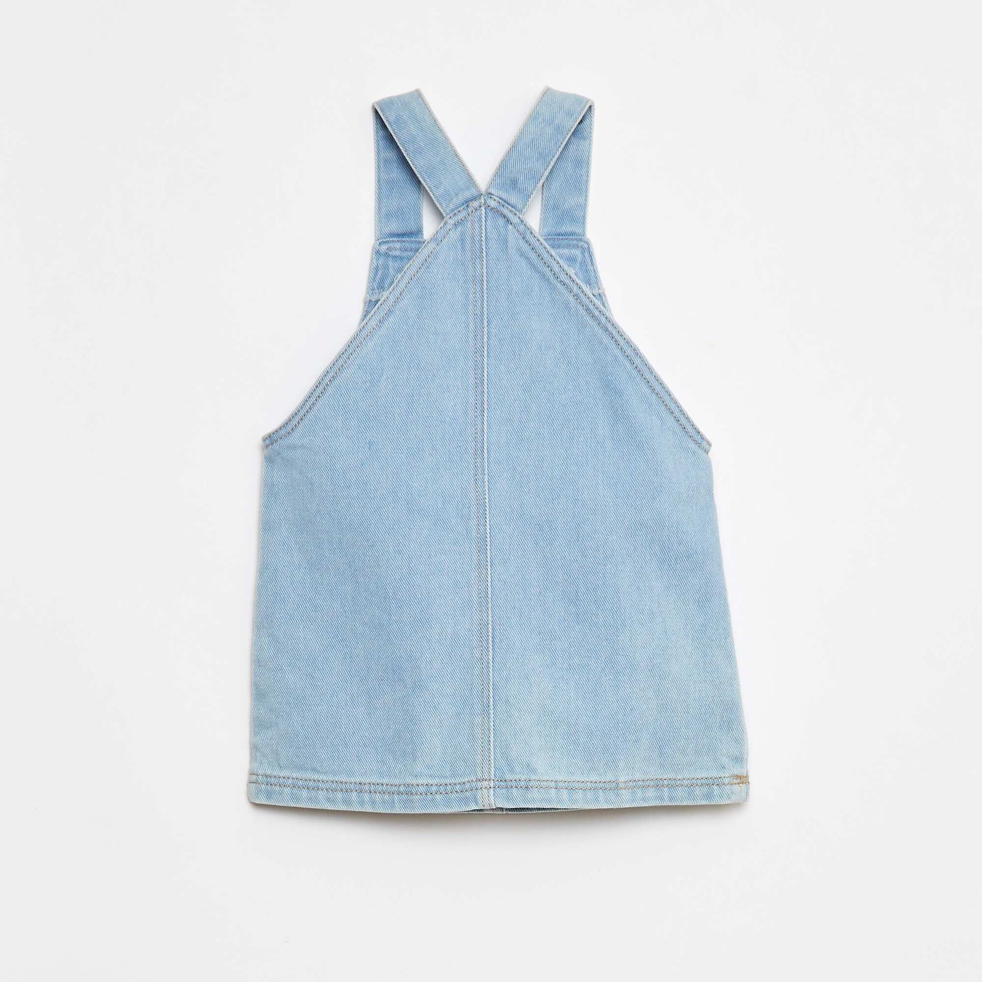 Robe salopette avec broderies BLEU