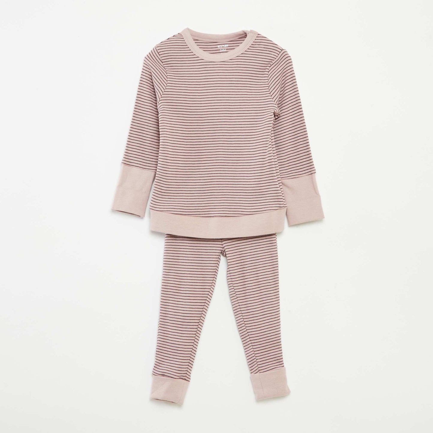 Ensemble de pyjama long t-shirt + pantalon à rayures - 2 pièces VIOLET