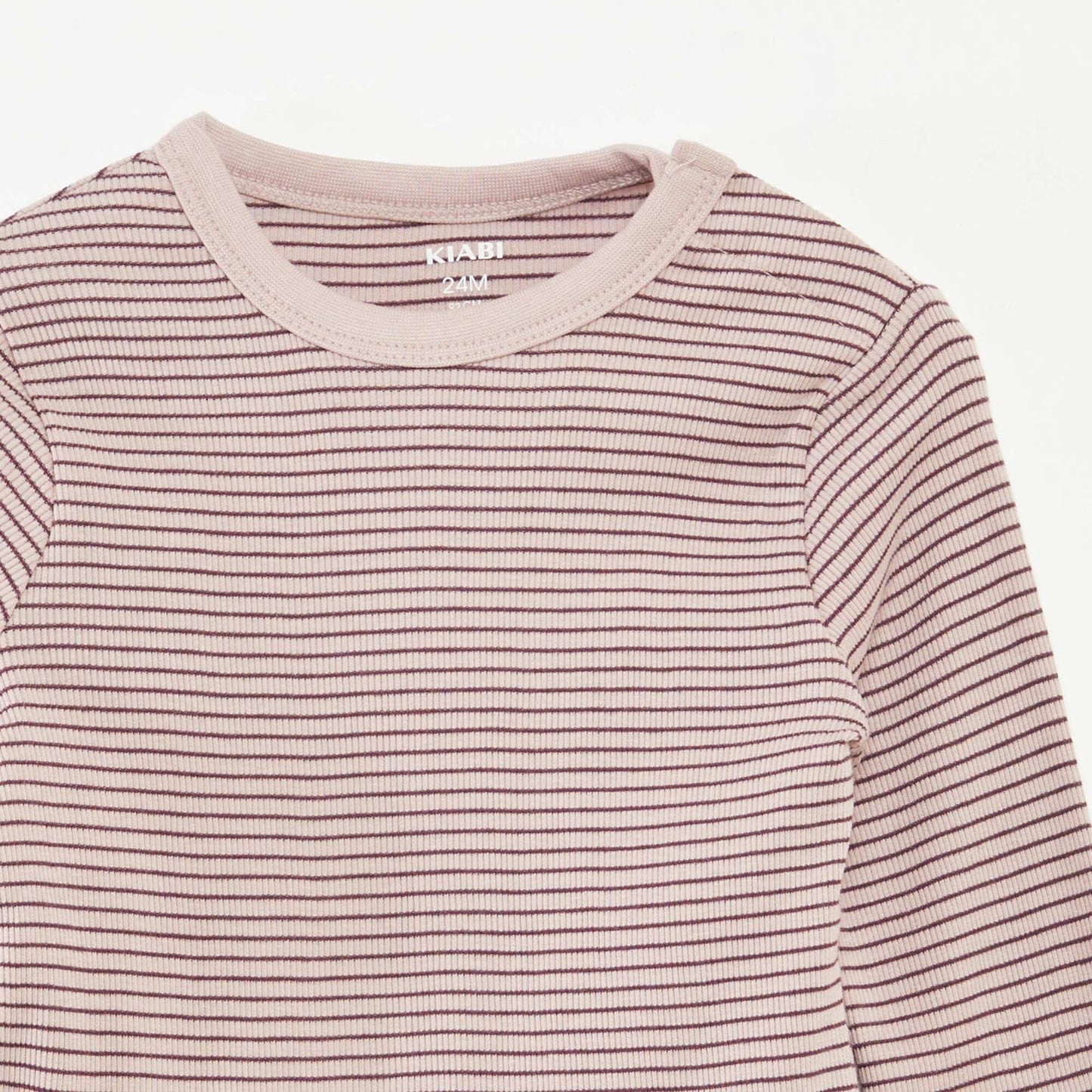 Ensemble de pyjama long t-shirt + pantalon à rayures - 2 pièces VIOLET