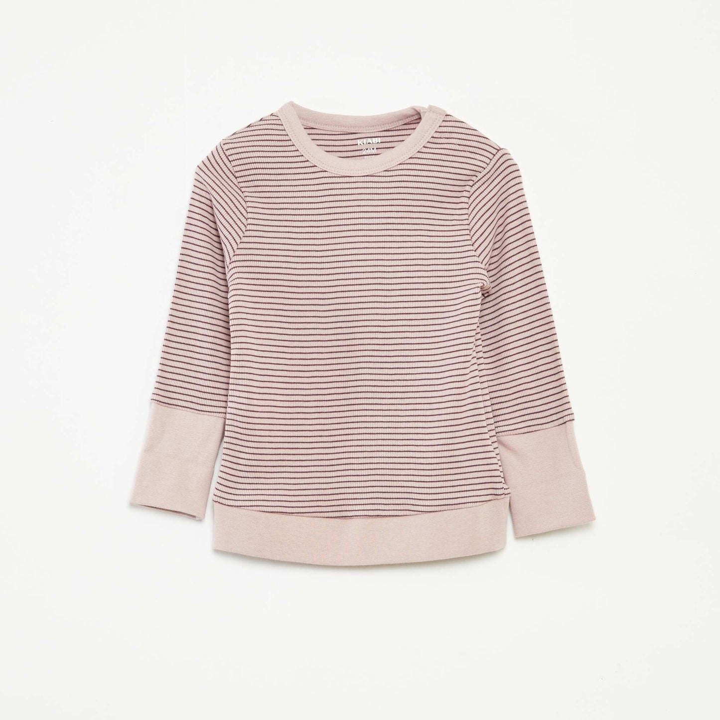Ensemble de pyjama long t-shirt + pantalon à rayures - 2 pièces VIOLET