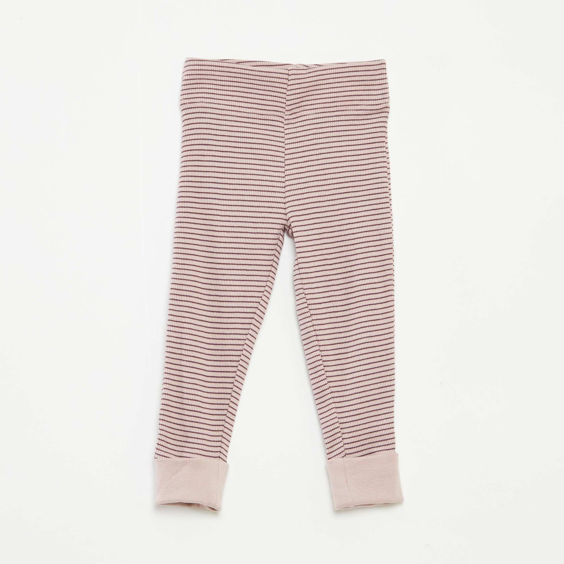 Ensemble de pyjama long t-shirt + pantalon à rayures - 2 pièces VIOLET