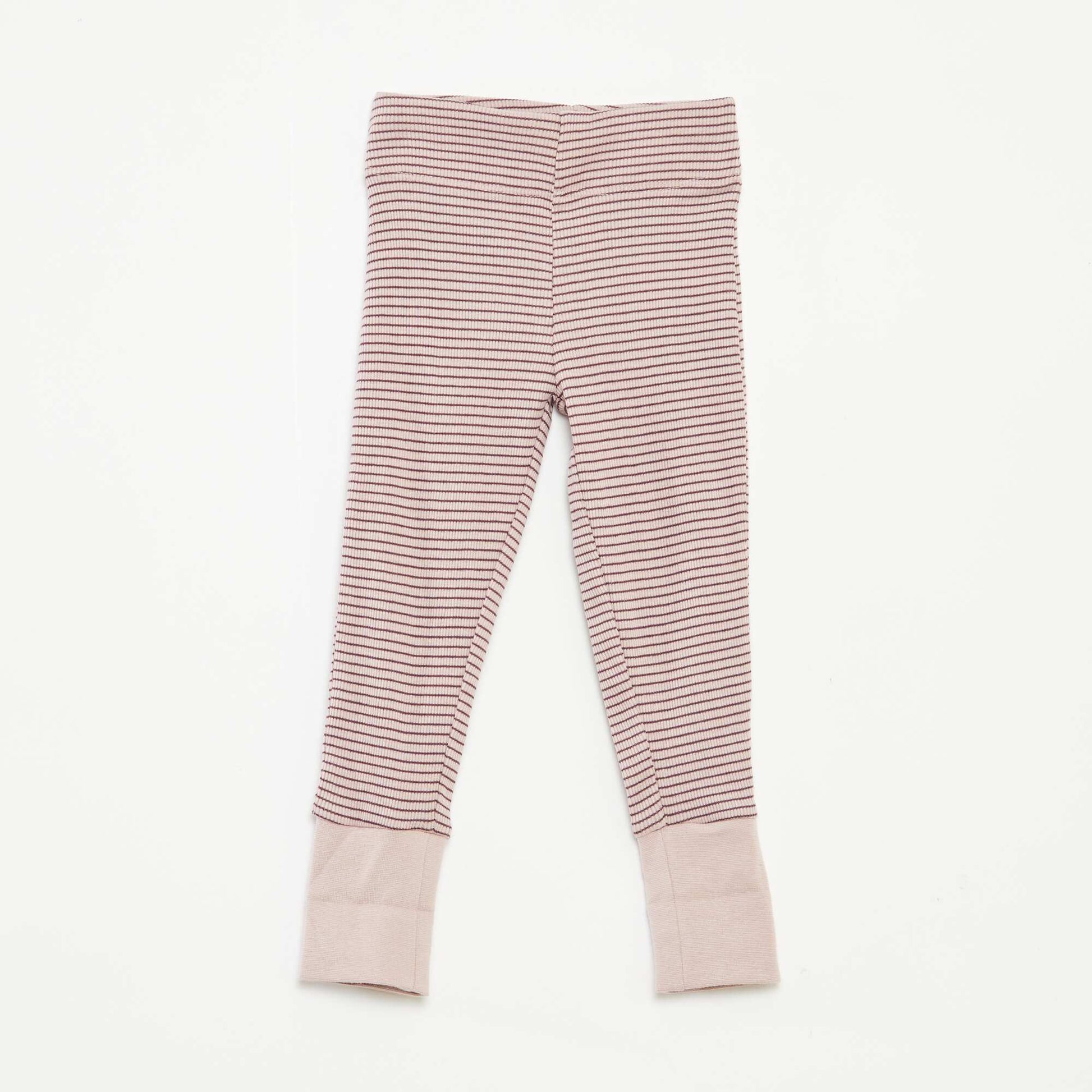 Ensemble de pyjama long t-shirt + pantalon à rayures - 2 pièces VIOLET
