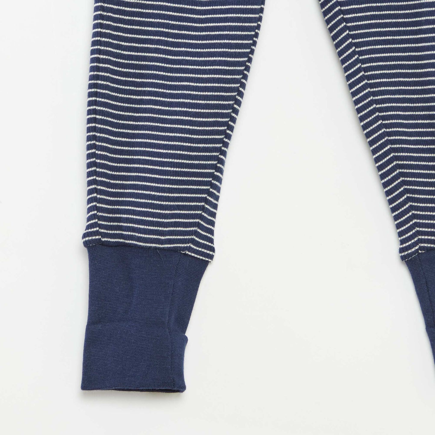 Ensemble de pyjama long t-shirt + pantalon à rayures - 2 pièces BLEU