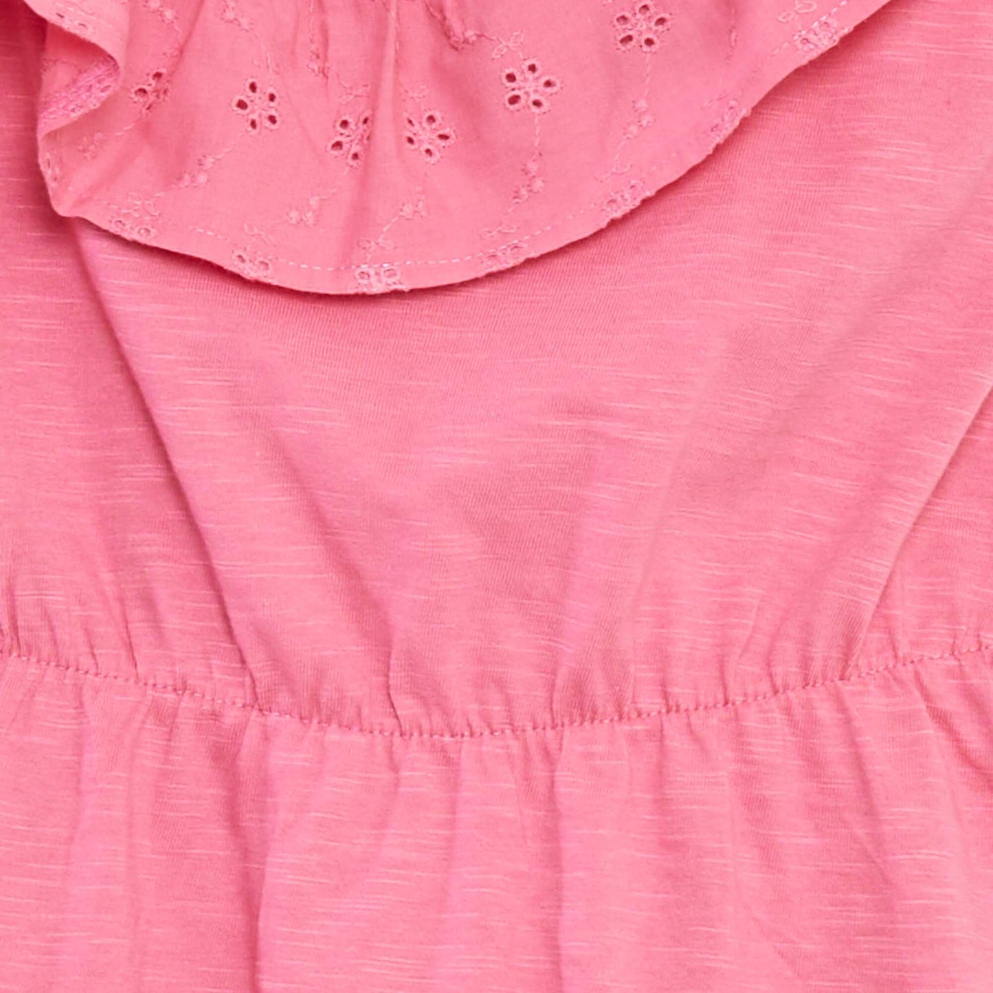 Robe avec épaule dénudée et broderies anglaises ROSE