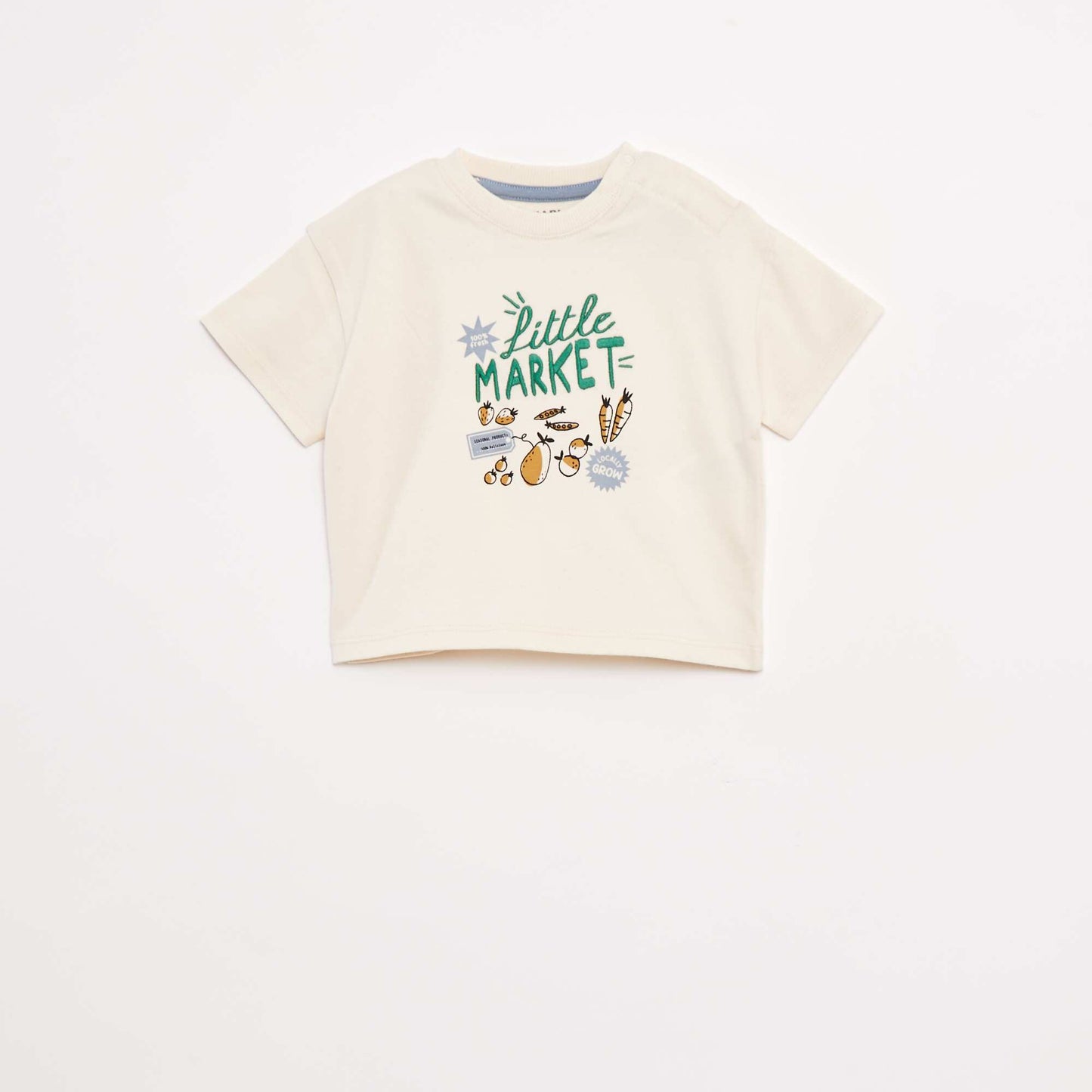 T-shirt imprimé poitrine & dos BLANC