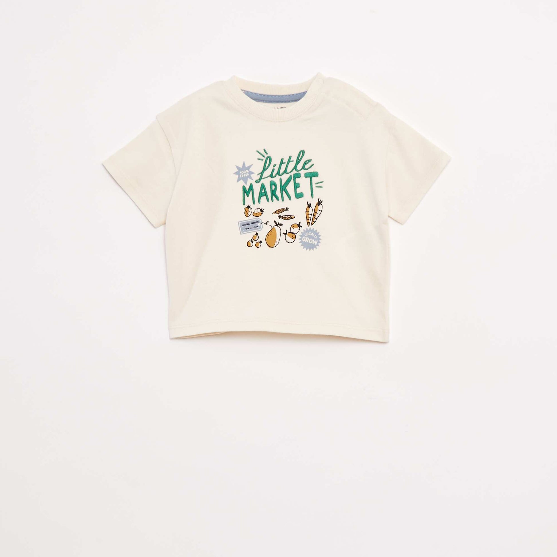 T-shirt imprimé poitrine & dos BLANC