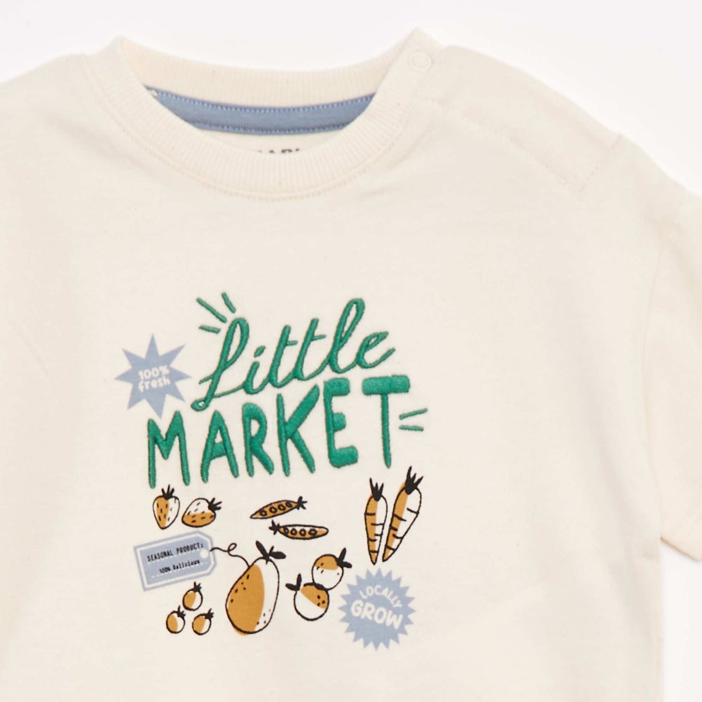 T-shirt imprimé poitrine & dos BLANC