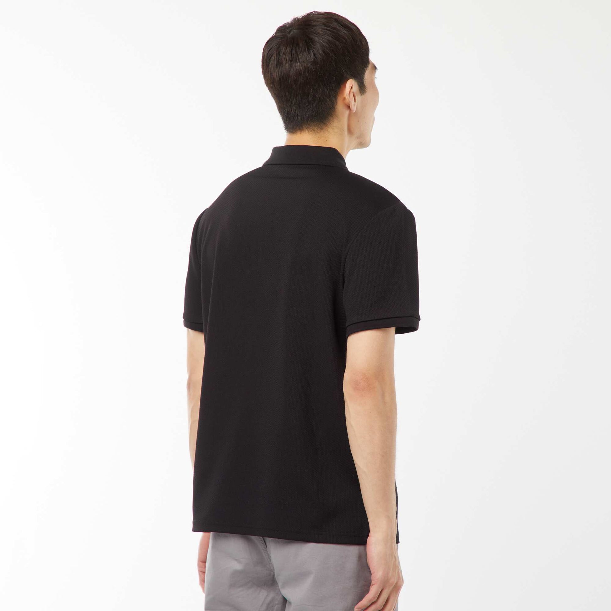 Polo en nid d'abeilles et col zippé NOIR