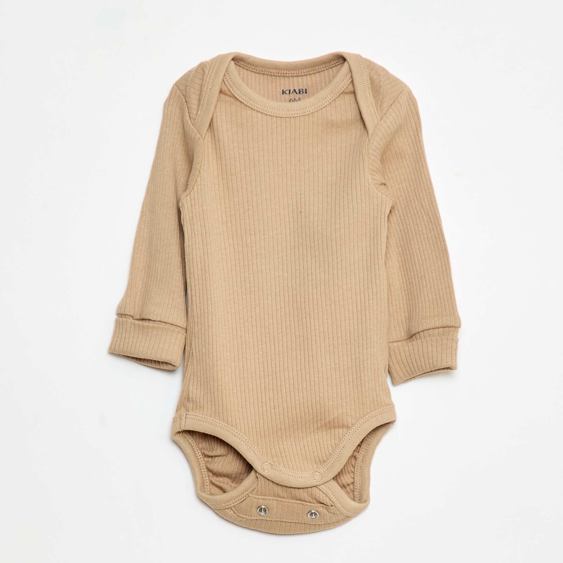 Lot de 3 bodies évolutifs col US et manches longues BEIGE