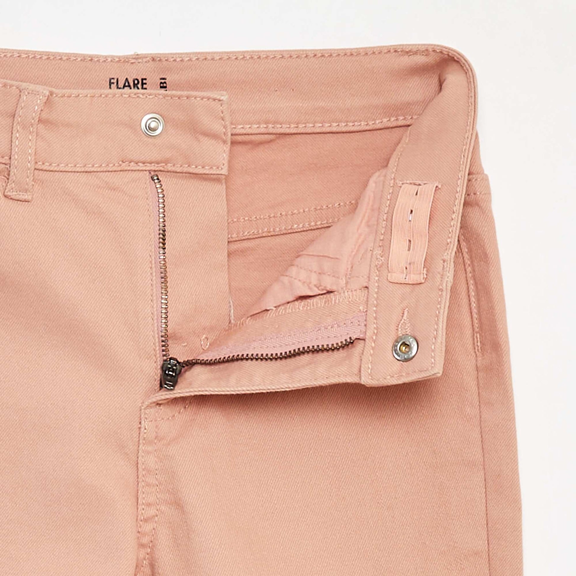 Pantalon flare en twill avec taille ajustable ROSE