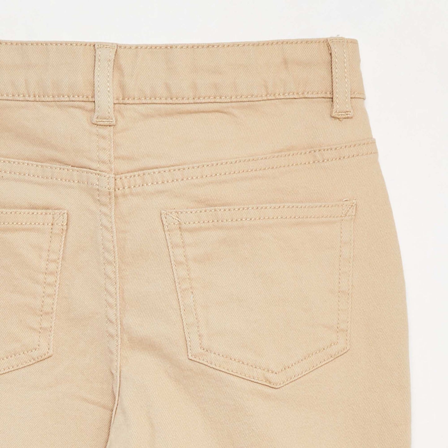 Pantalon flare en twill avec taille ajustable BEIGE