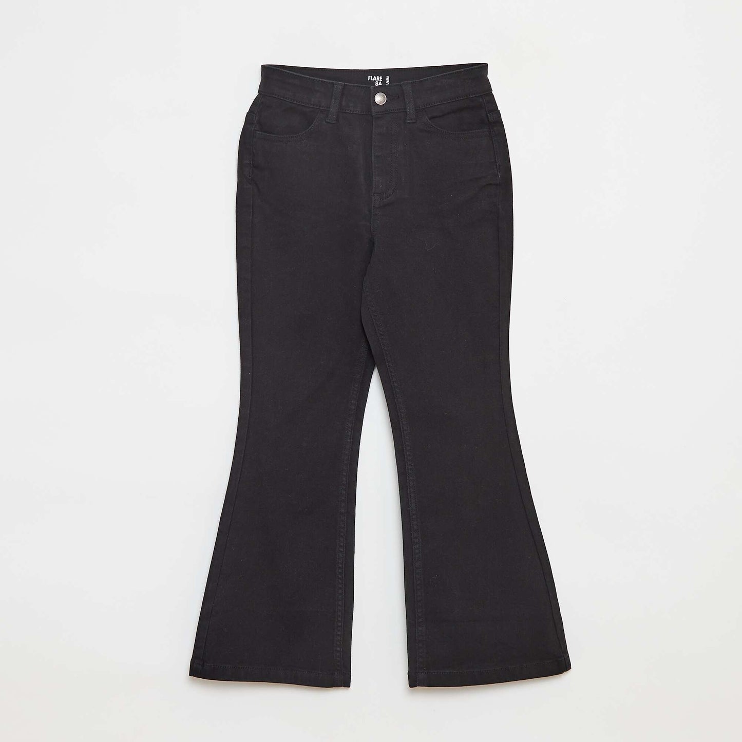 Pantalon flare en twill avec taille ajustable NOIR