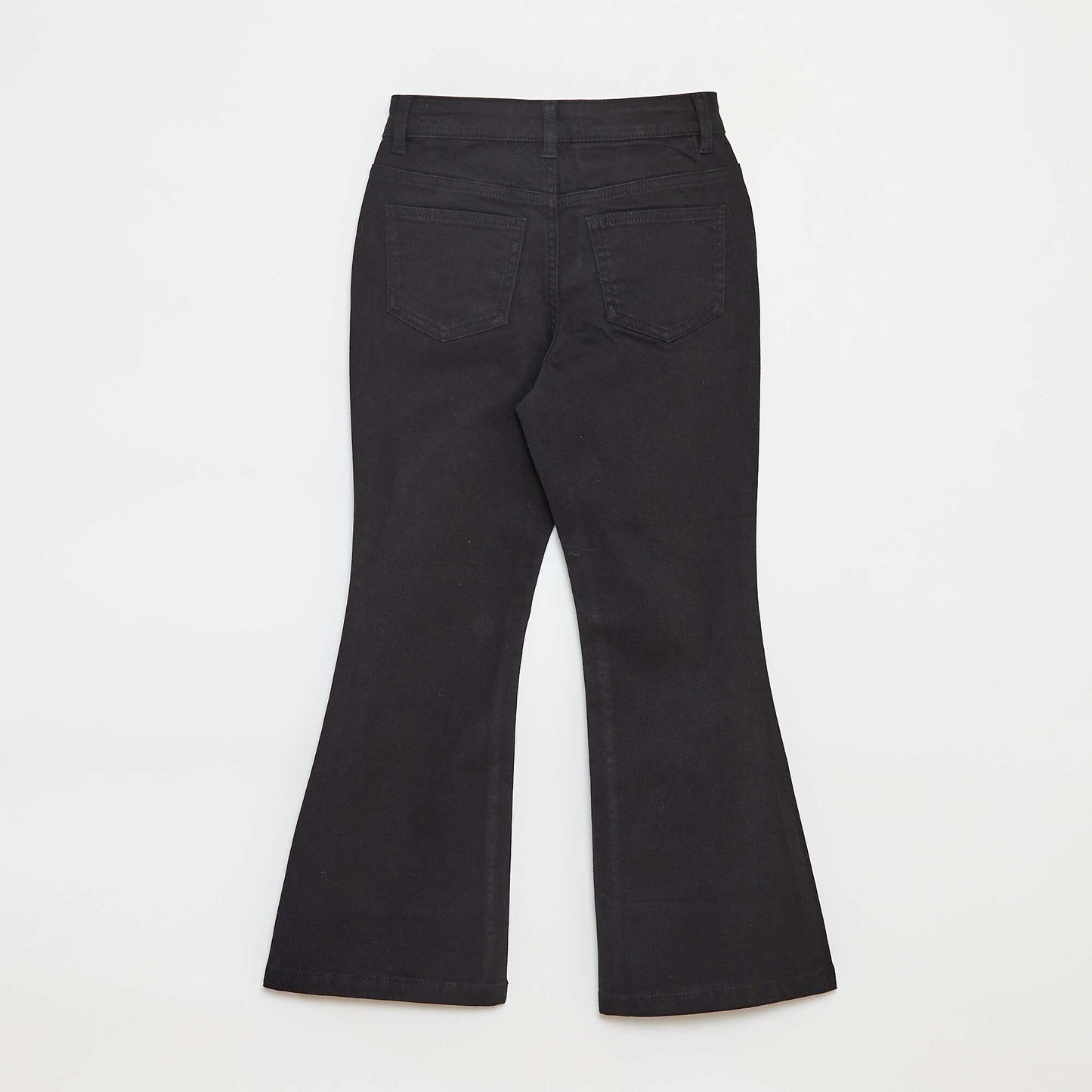 Pantalon flare en twill avec taille ajustable NOIR