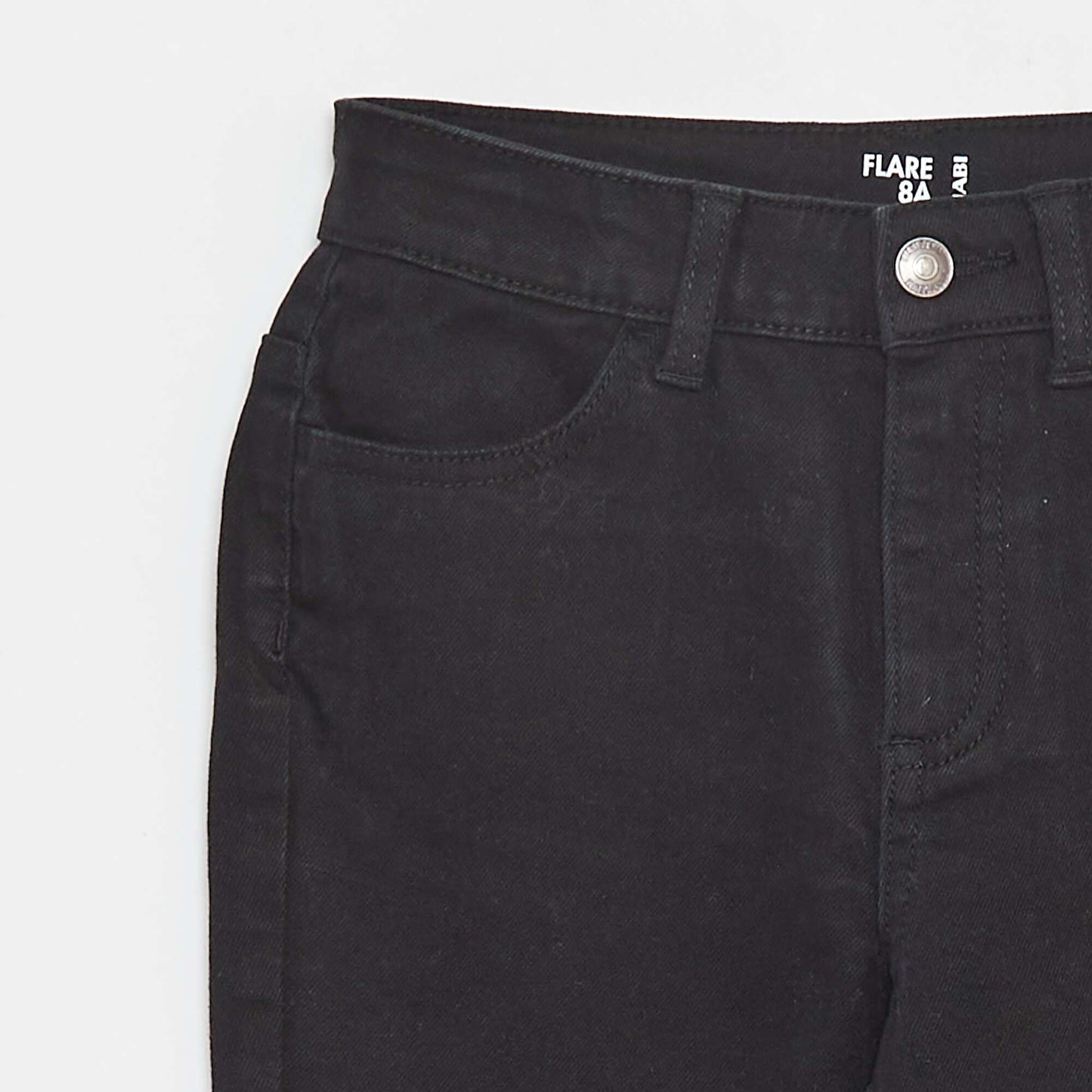 Pantalon flare en twill avec taille ajustable NOIR