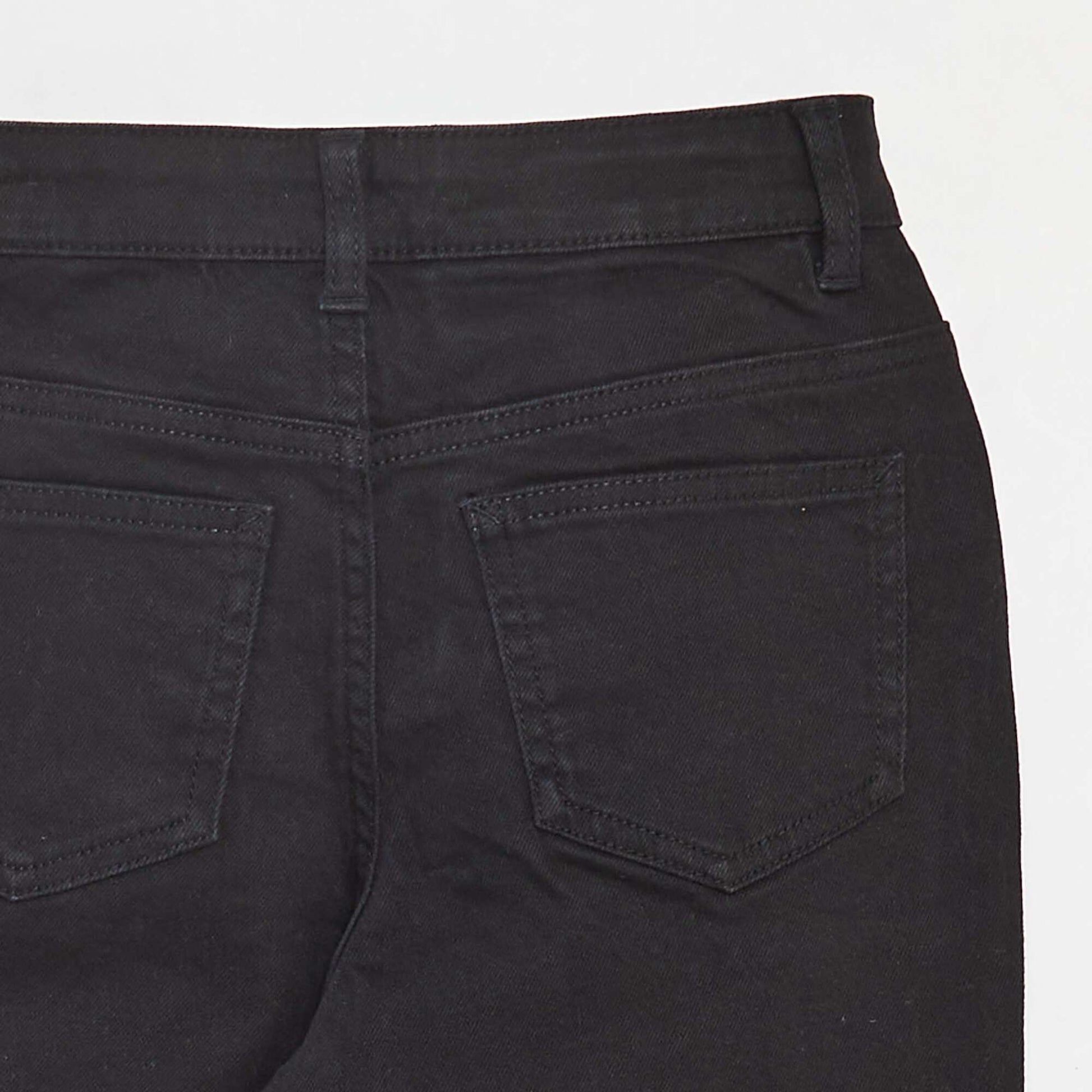 Pantalon flare en twill avec taille ajustable NOIR