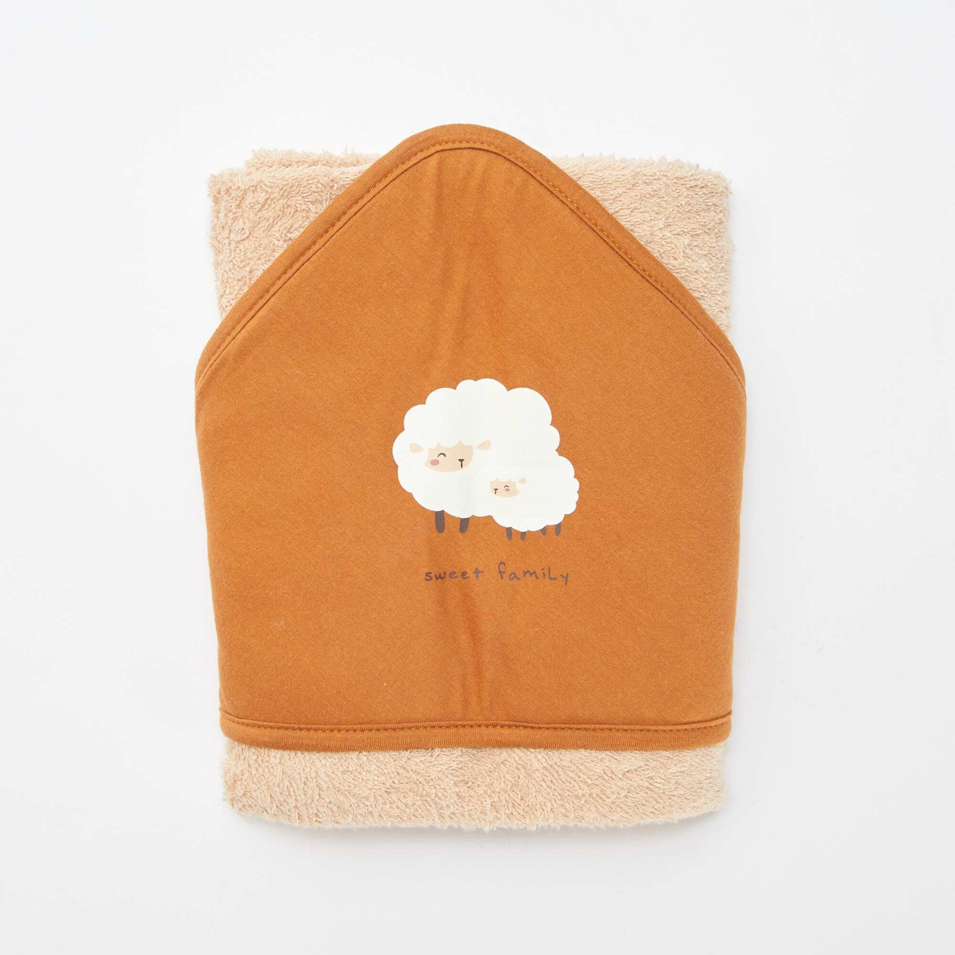 Cape de bain en éponge imprimée - 75 x 75 cm ORANGE